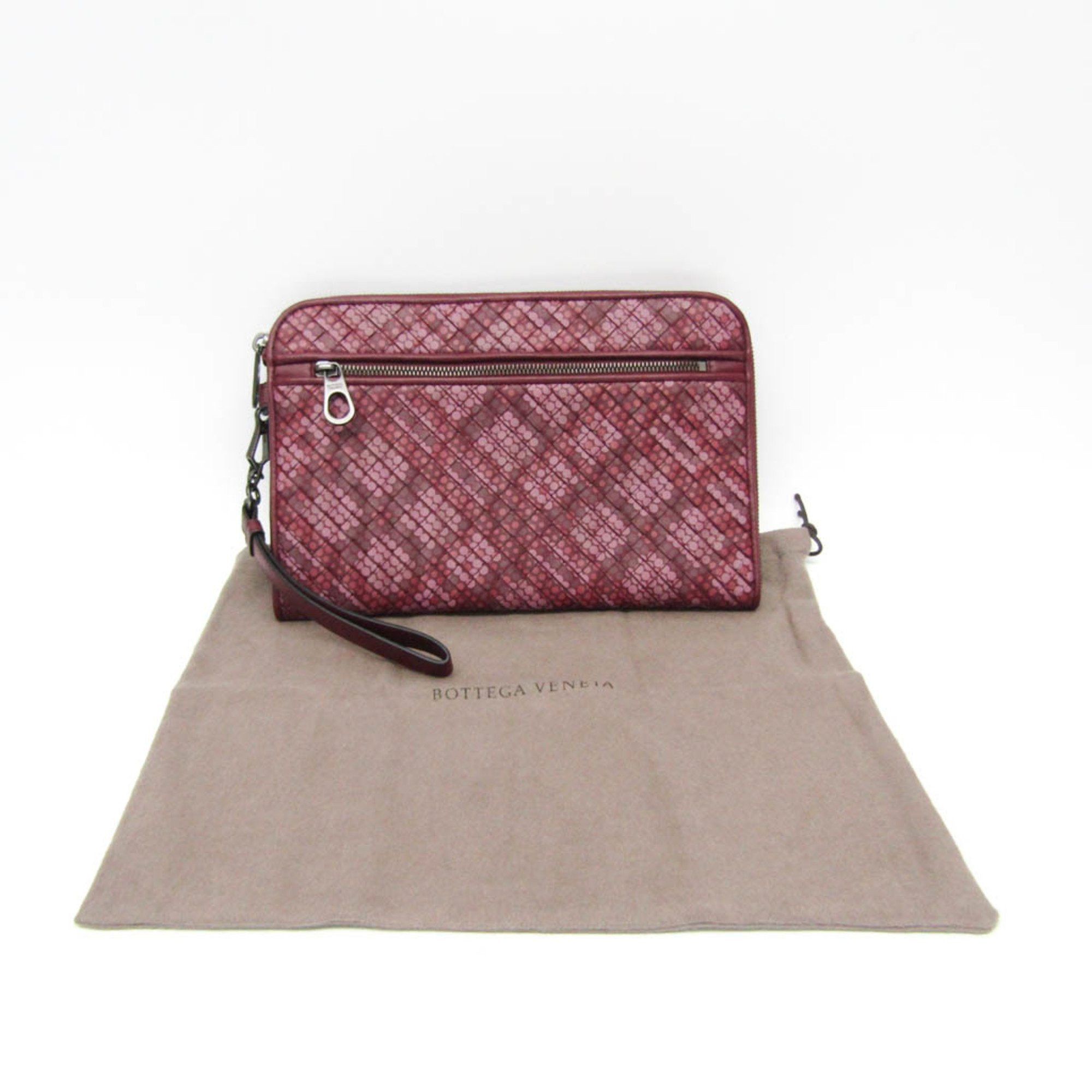 Bottega Veneta Intrecciato Burgundy Leather Clutch Bag (Pre-Owned) Size ONE SIZE - 6 Thumbnail