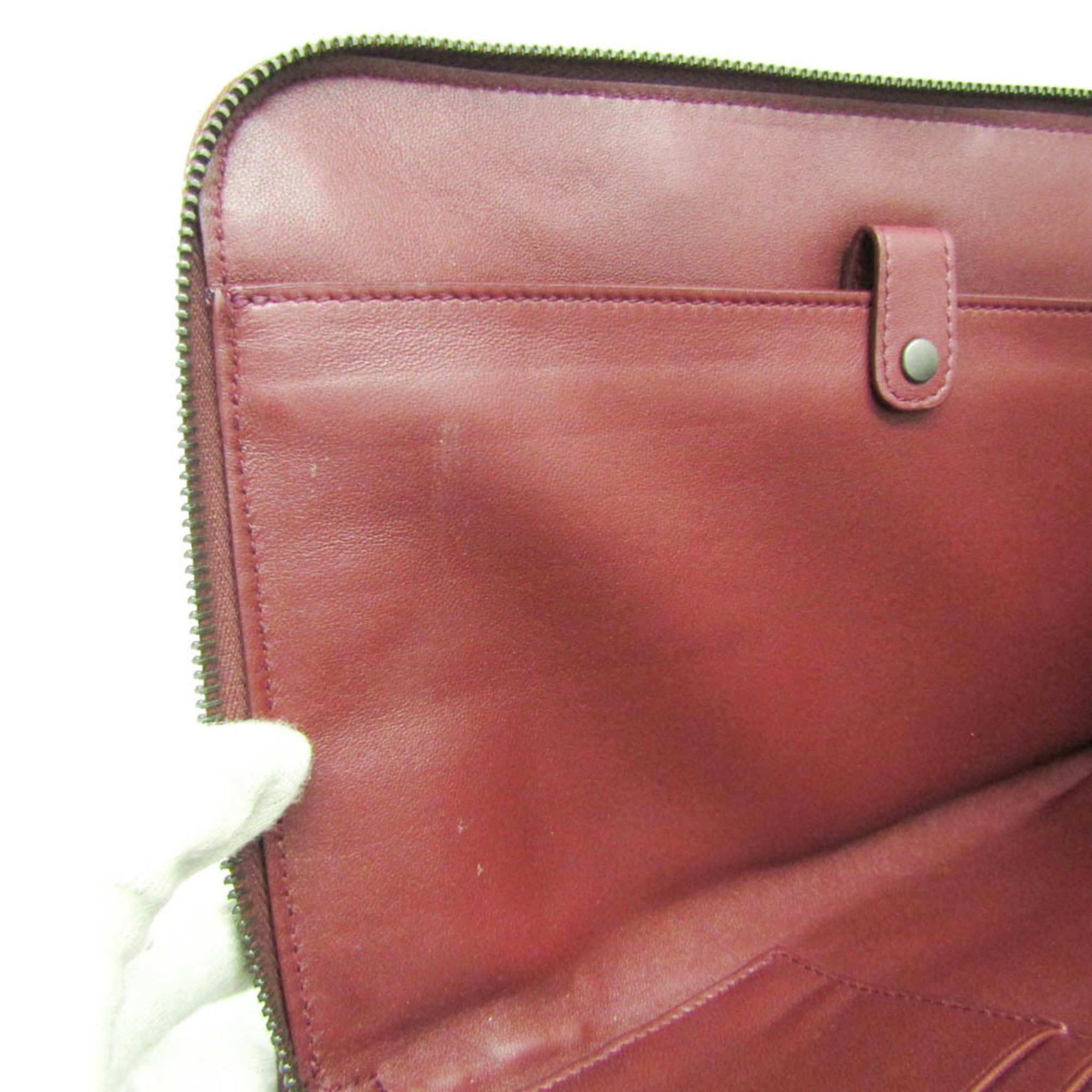 Bottega Veneta Intrecciato Burgundy Leather Clutch Bag (Pre-Owned) Size ONE SIZE - 11 Thumbnail