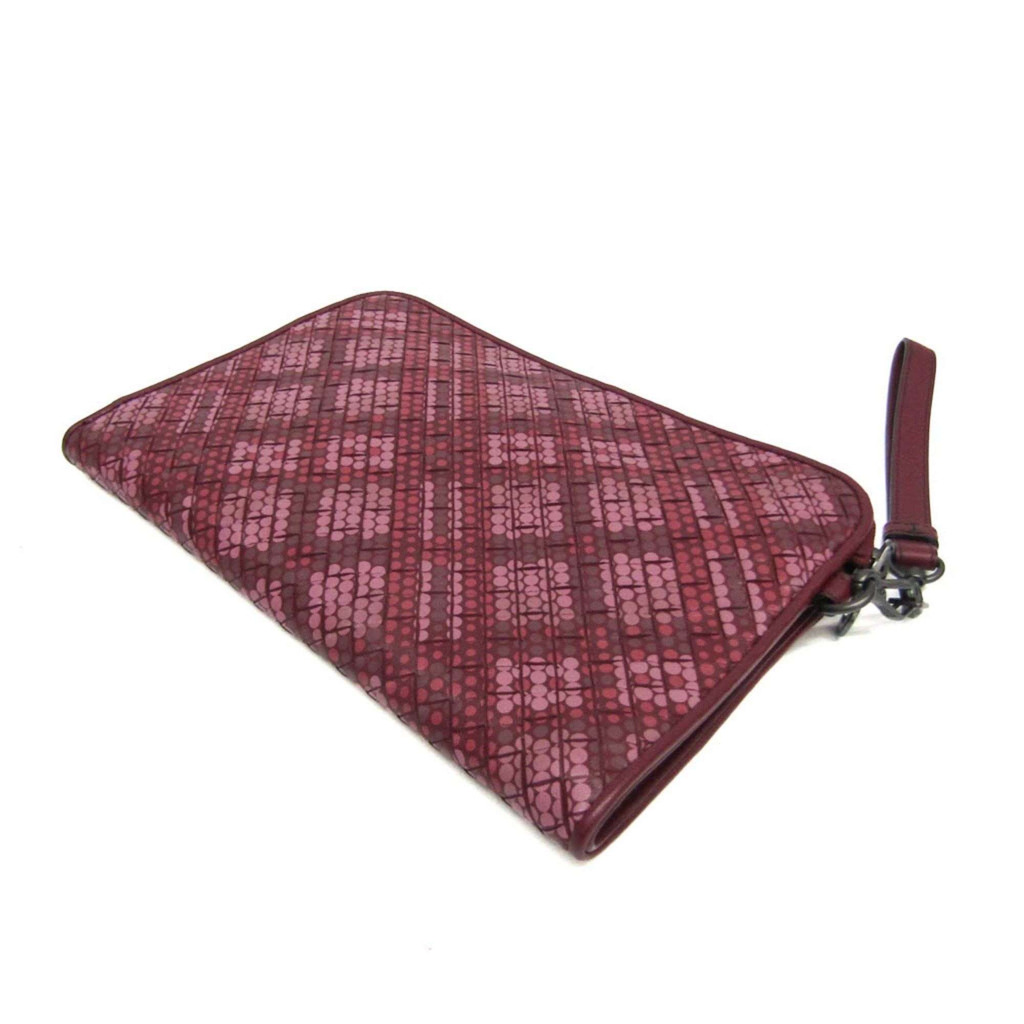 Bottega Veneta Intrecciato Burgundy Leather Clutch Bag (Pre-Owned) Size ONE SIZE - 2 Thumbnail
