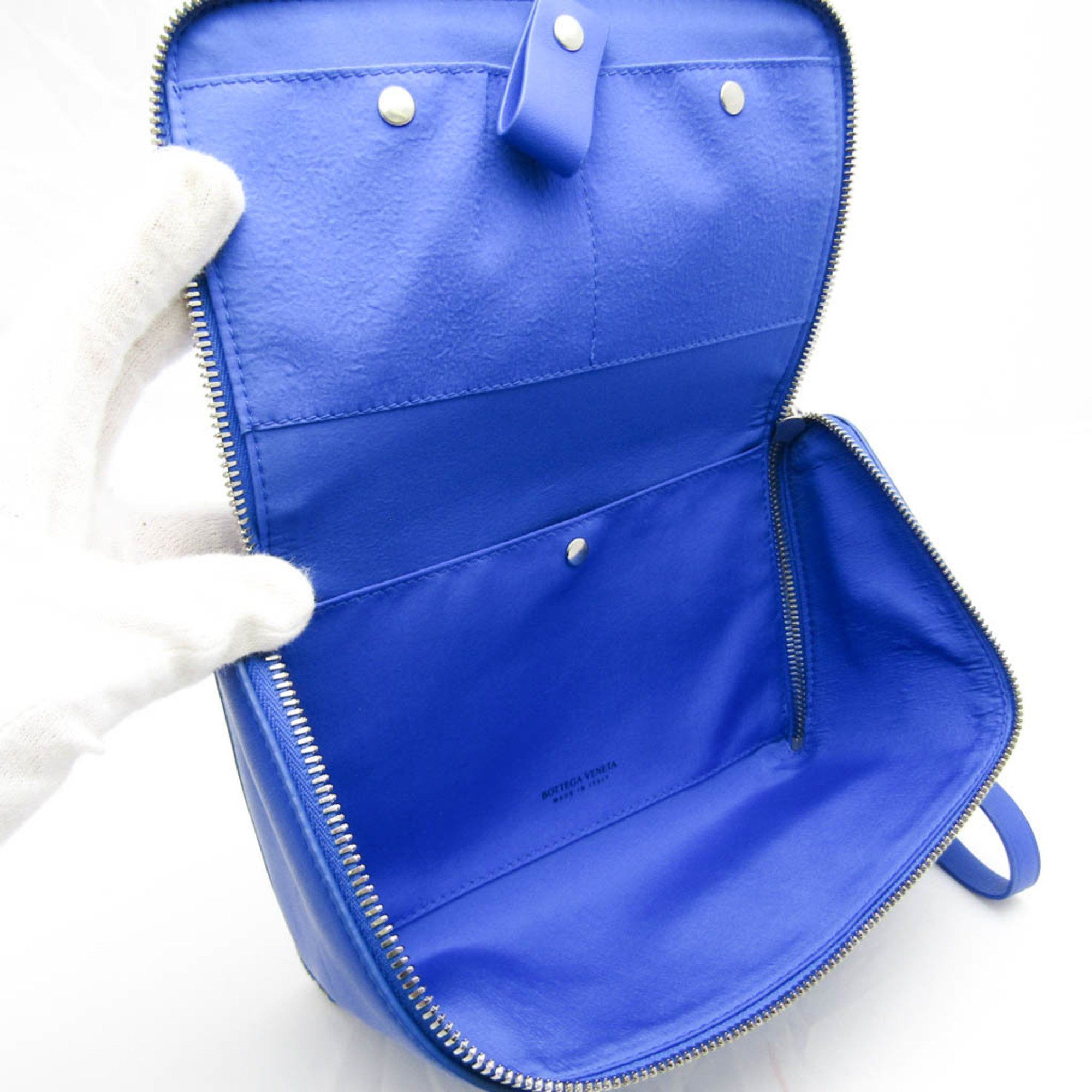 Bottega Veneta Organizer Blue Leather Clutch Bag (Pre-Owned) Size ONE SIZE - 3 Thumbnail