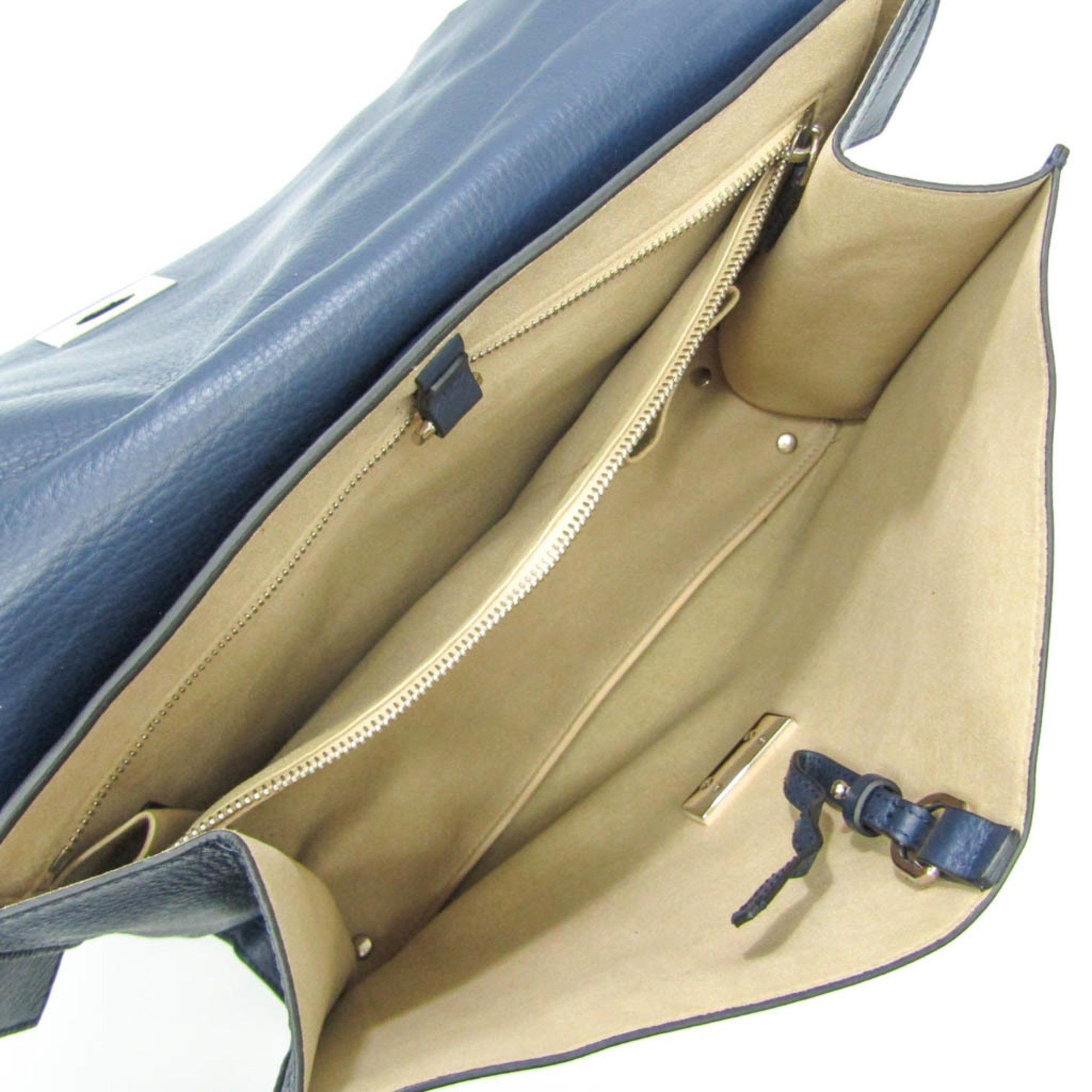 Shark Navy Leather Handbag (Pre-Owned)
