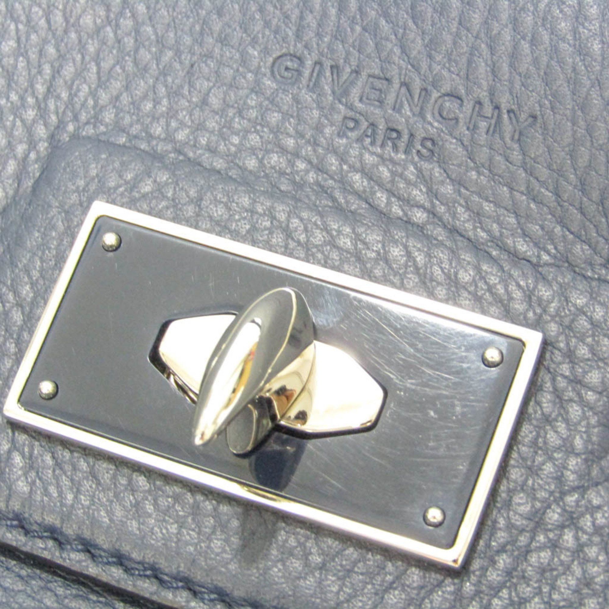 Shark Navy Leather Handbag (Pre-Owned)