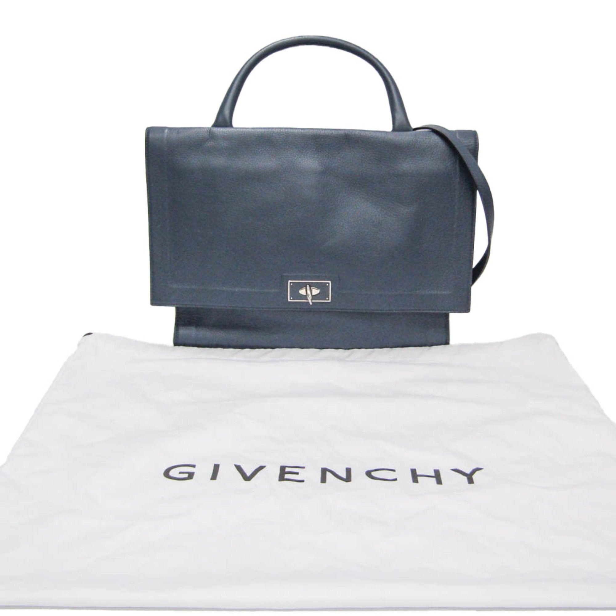 Shark Navy Leather Handbag (Pre-Owned)
