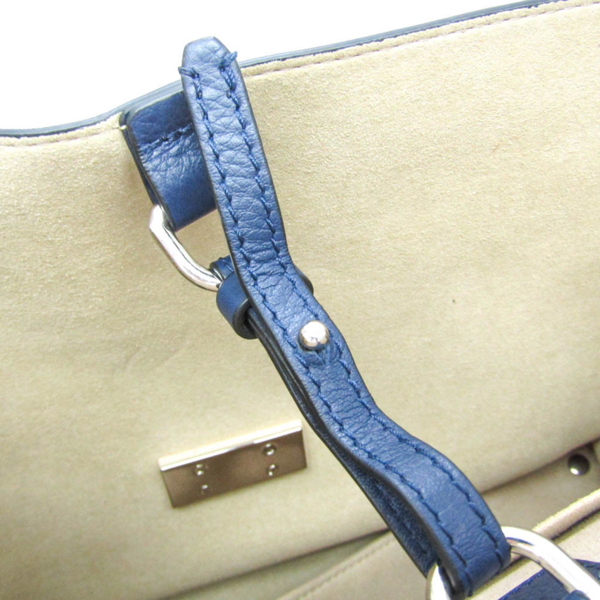 Shark Navy Leather Handbag (Pre-Owned)