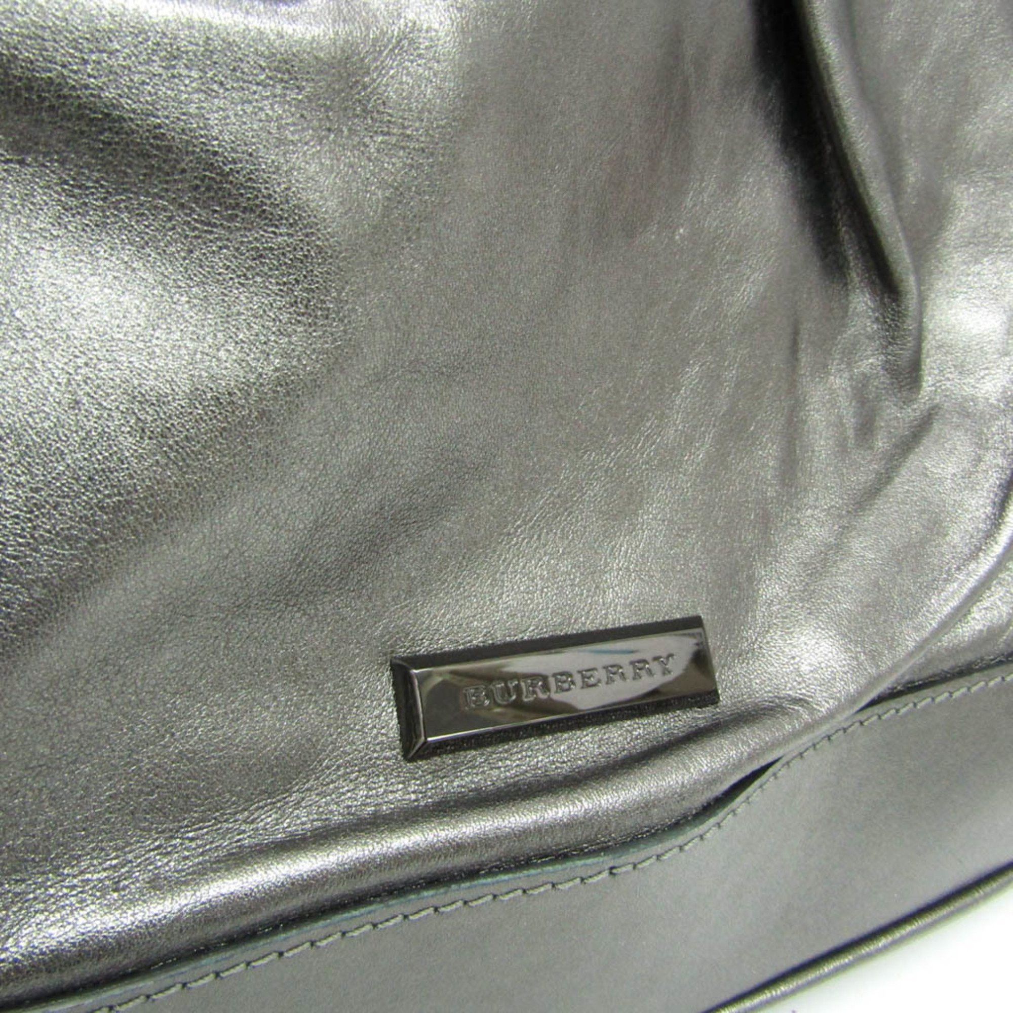 Burberry - Grey Leather Tote Bag (Pre-Owned) Size ONE SIZE - 12 Thumbnail