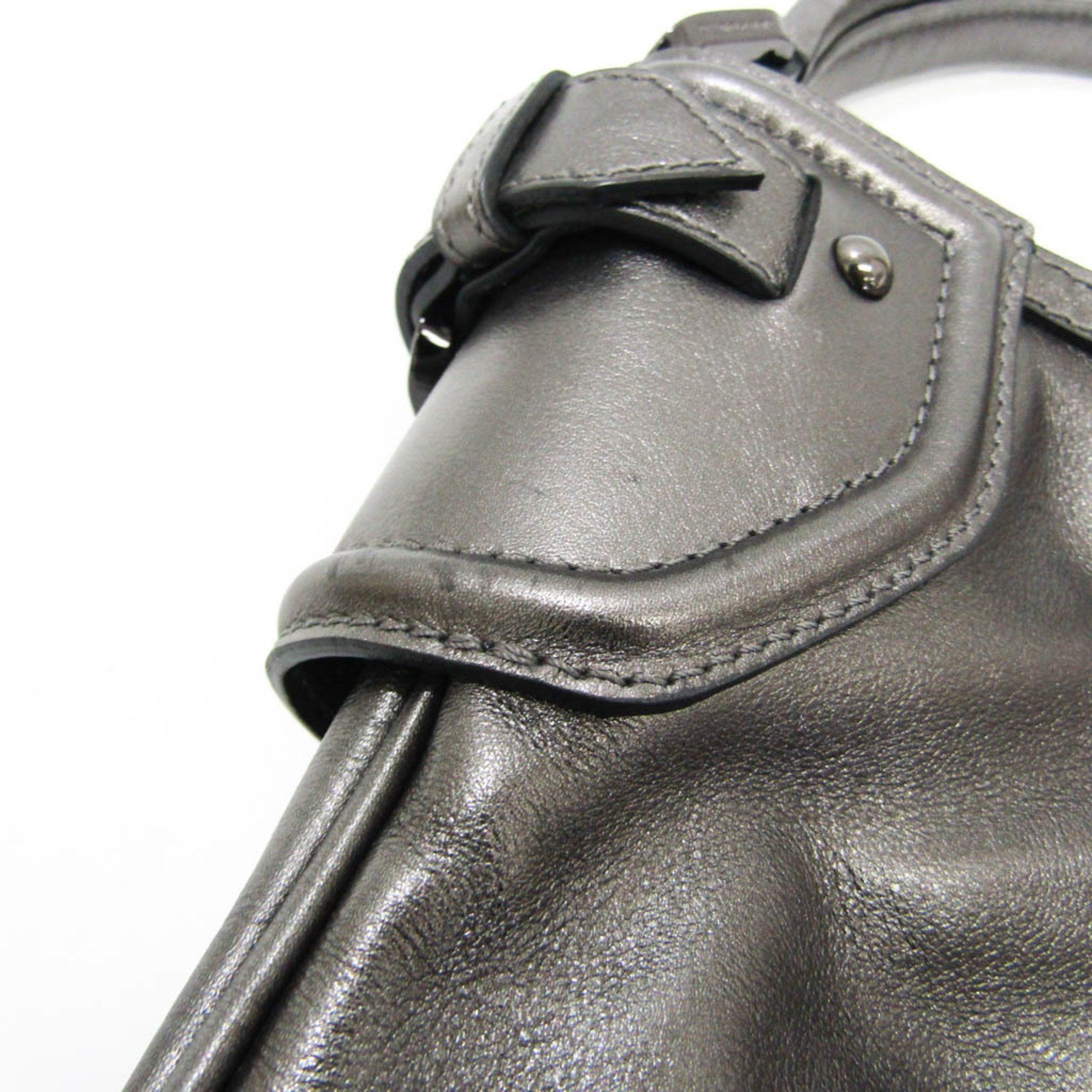 Burberry - Grey Leather Tote Bag (Pre-Owned) Size ONE SIZE - 13 Thumbnail