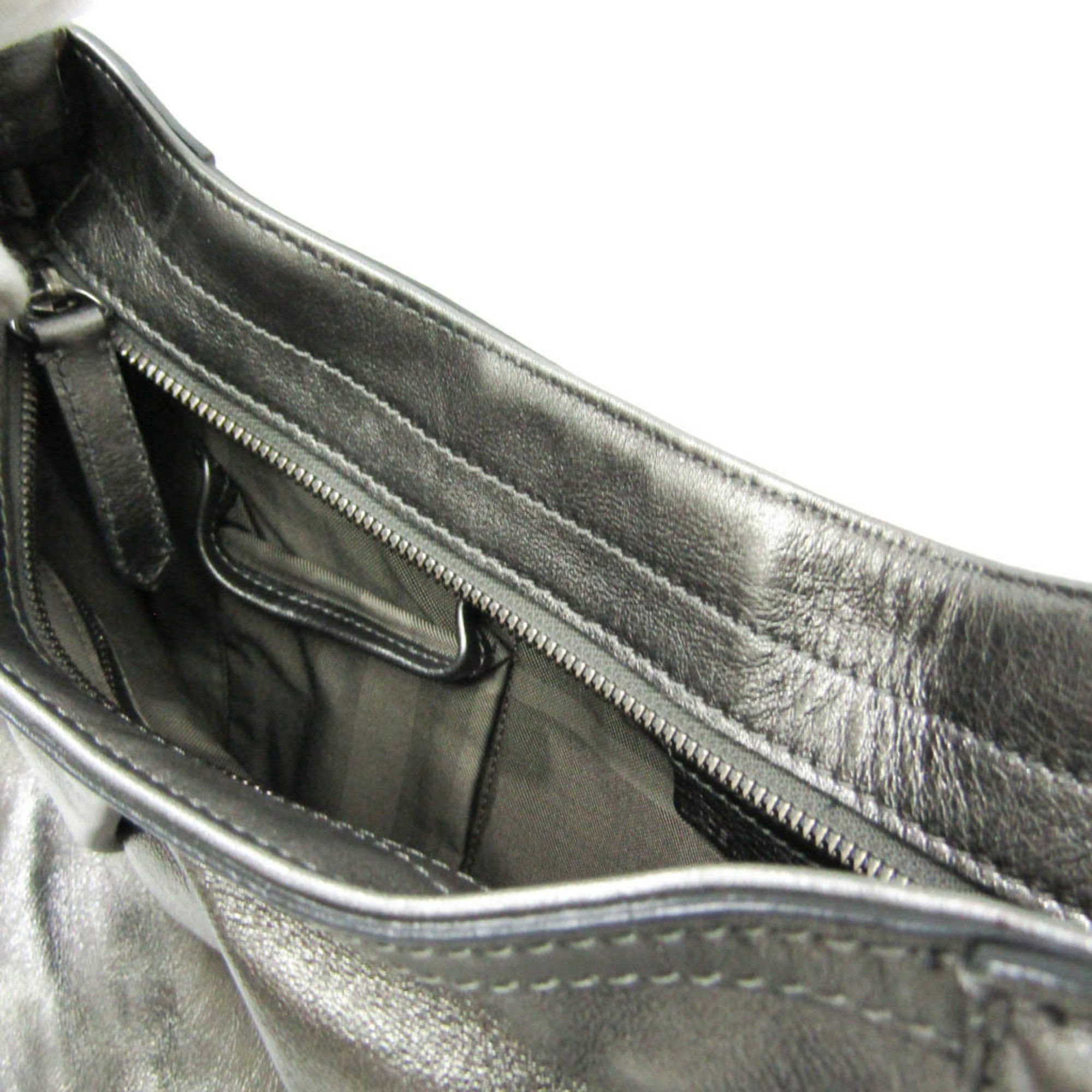 Burberry - Grey Leather Tote Bag (Pre-Owned) Size ONE SIZE - 9 Thumbnail