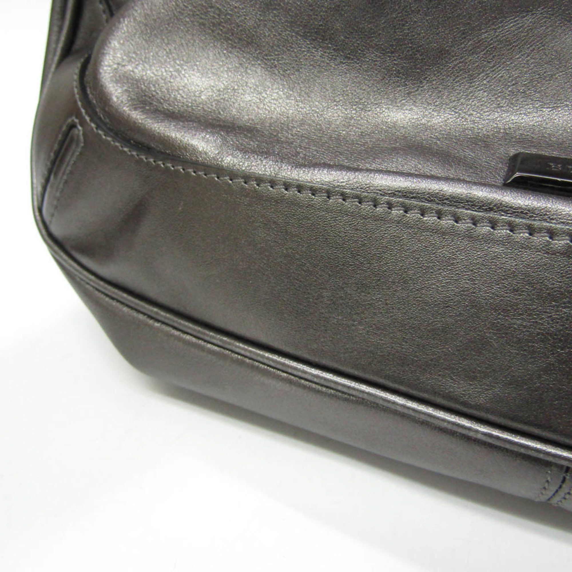 Burberry - Grey Leather Tote Bag (Pre-Owned) Size ONE SIZE - 11 Thumbnail