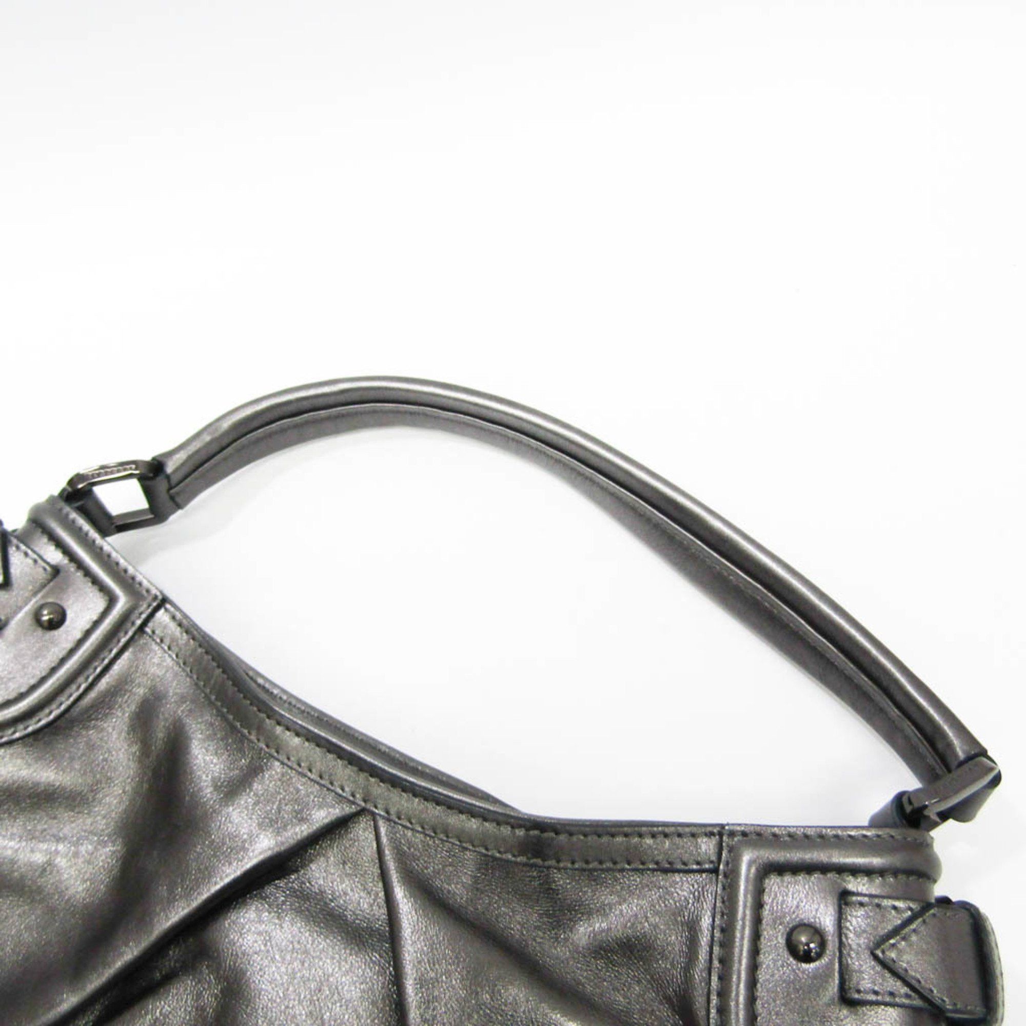 Burberry - Grey Leather Tote Bag (Pre-Owned) Size ONE SIZE - 3 Thumbnail