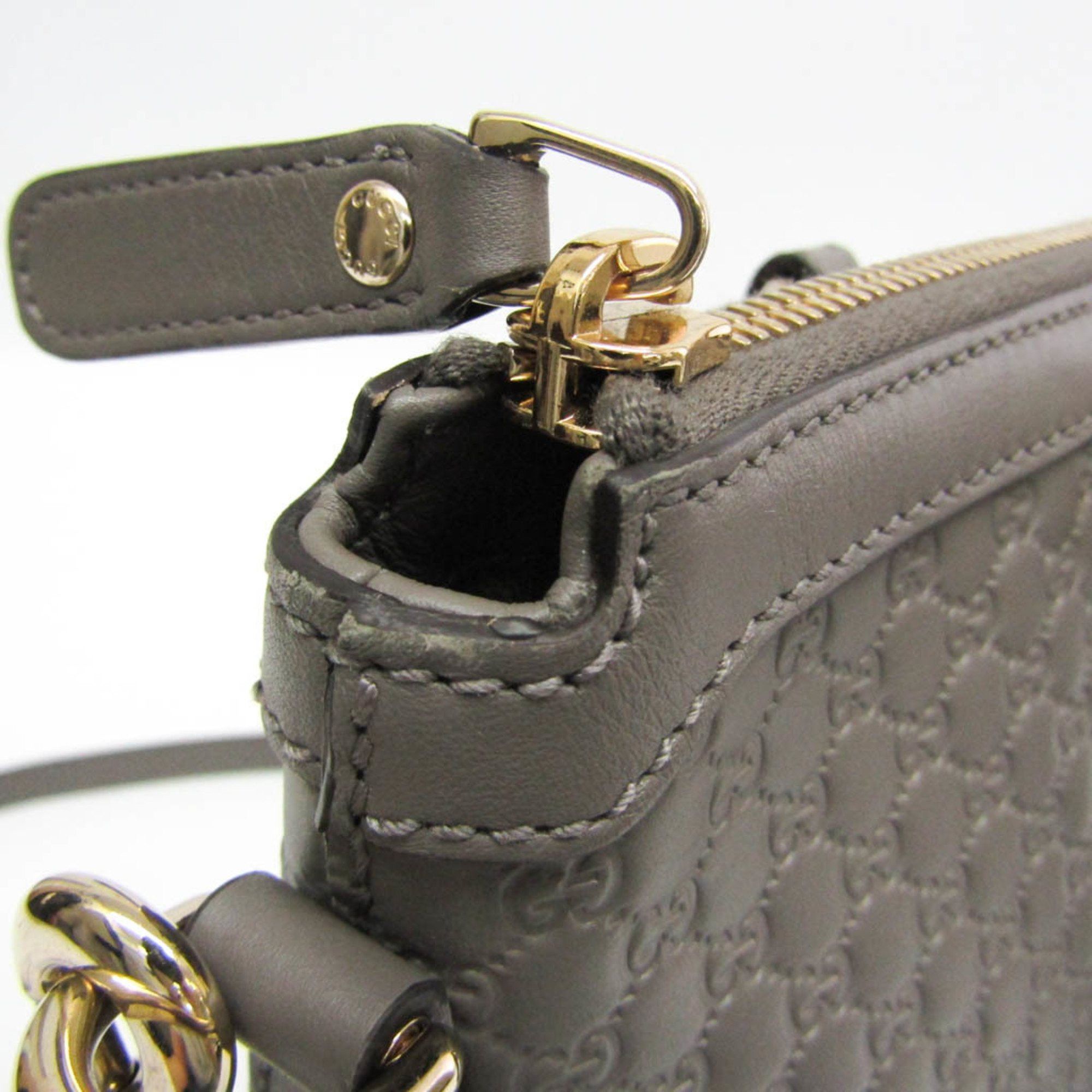Gucci Micro ssima Grey Leather Handbag (Pre-Owned) Size ONE SIZE - 10 Thumbnail