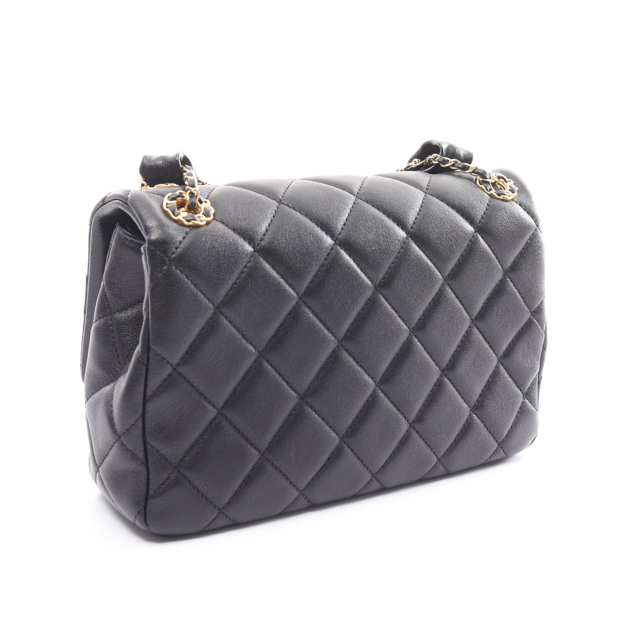 Chanel Chanel Matelasse Chain Shoulder Bag Lambskin Black Gold Hardware Size ONE SIZE - 2 Thumbnail
