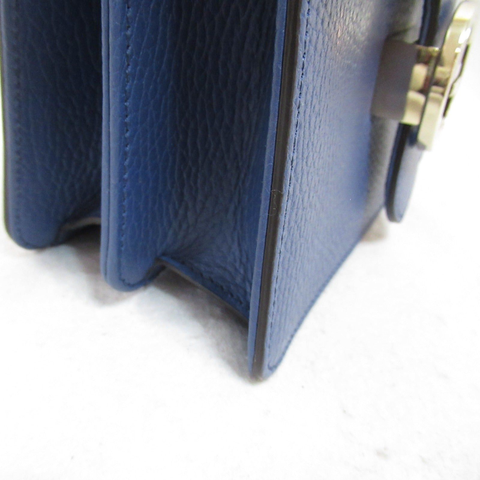 Gucci Gucci Chain Shoulder Bag Leather Blue Size ONE SIZE - 9 Thumbnail