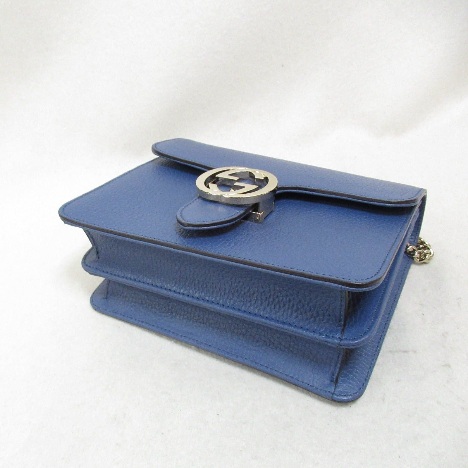 Gucci Gucci Chain Shoulder Bag Leather Blue Size ONE SIZE - 4 Thumbnail