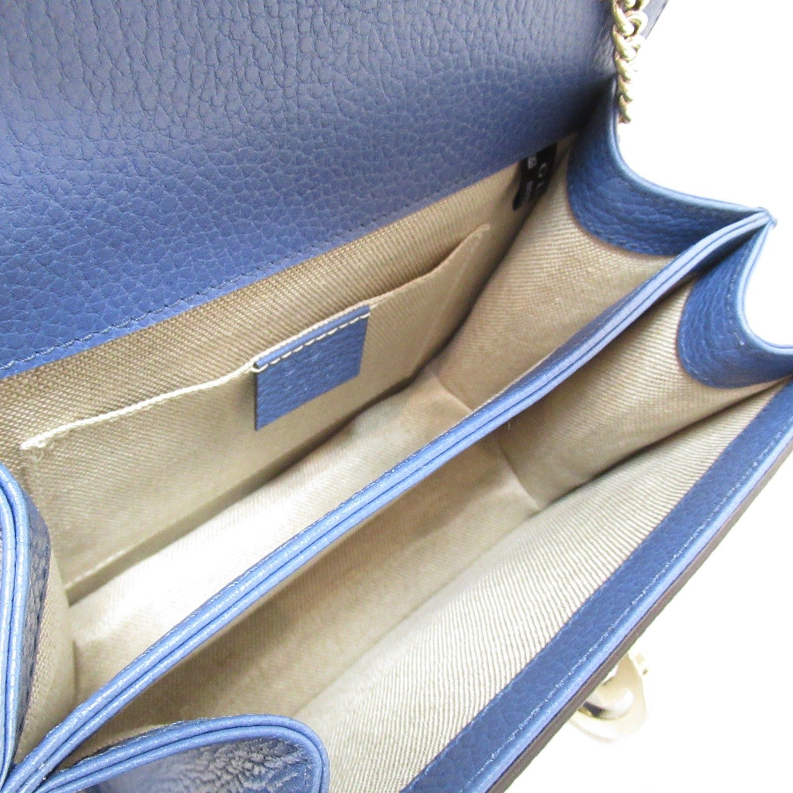 Gucci Gucci Chain Shoulder Bag Leather Blue Size ONE SIZE - 5 Thumbnail