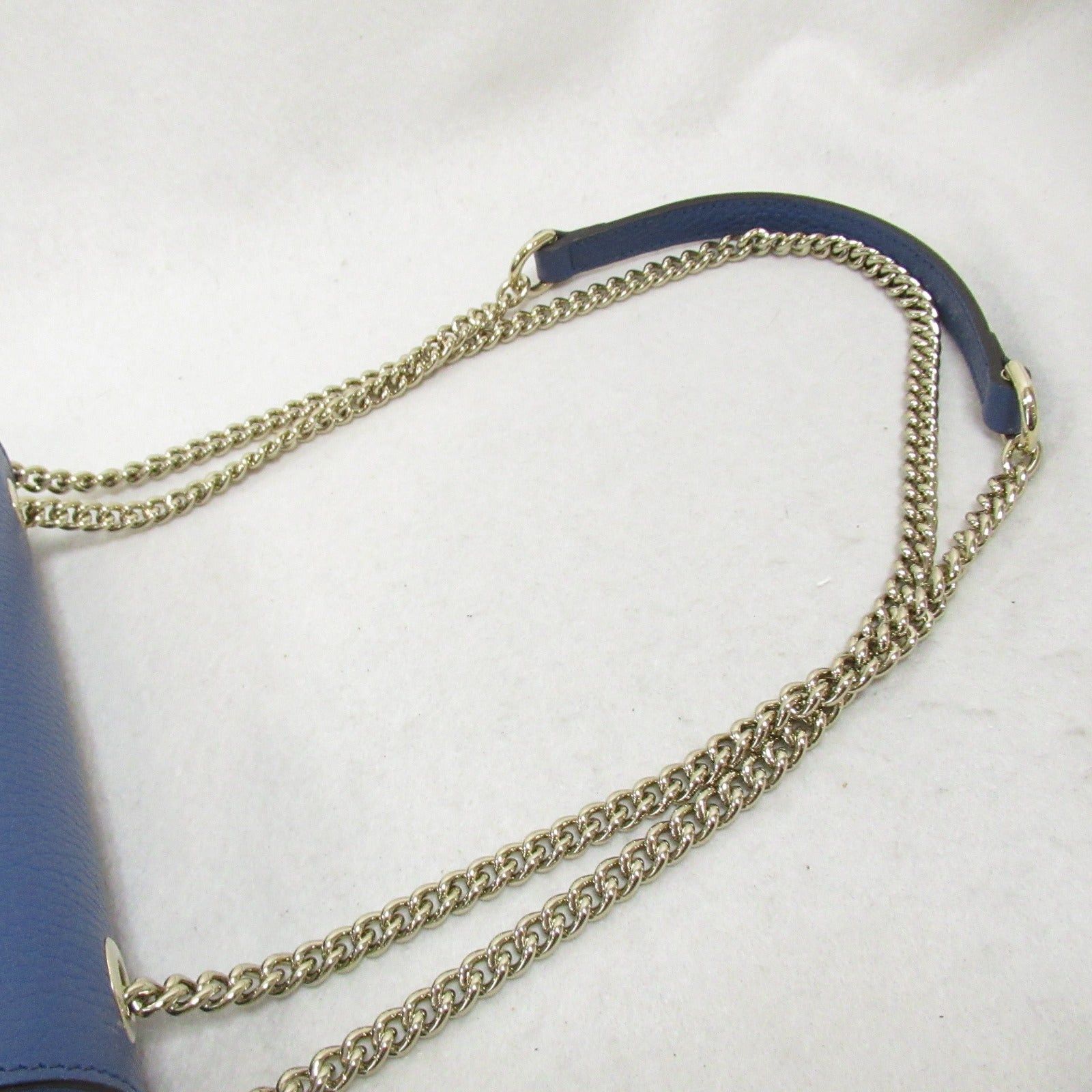 Gucci Gucci Chain Shoulder Bag Leather Blue Size ONE SIZE - 7 Thumbnail