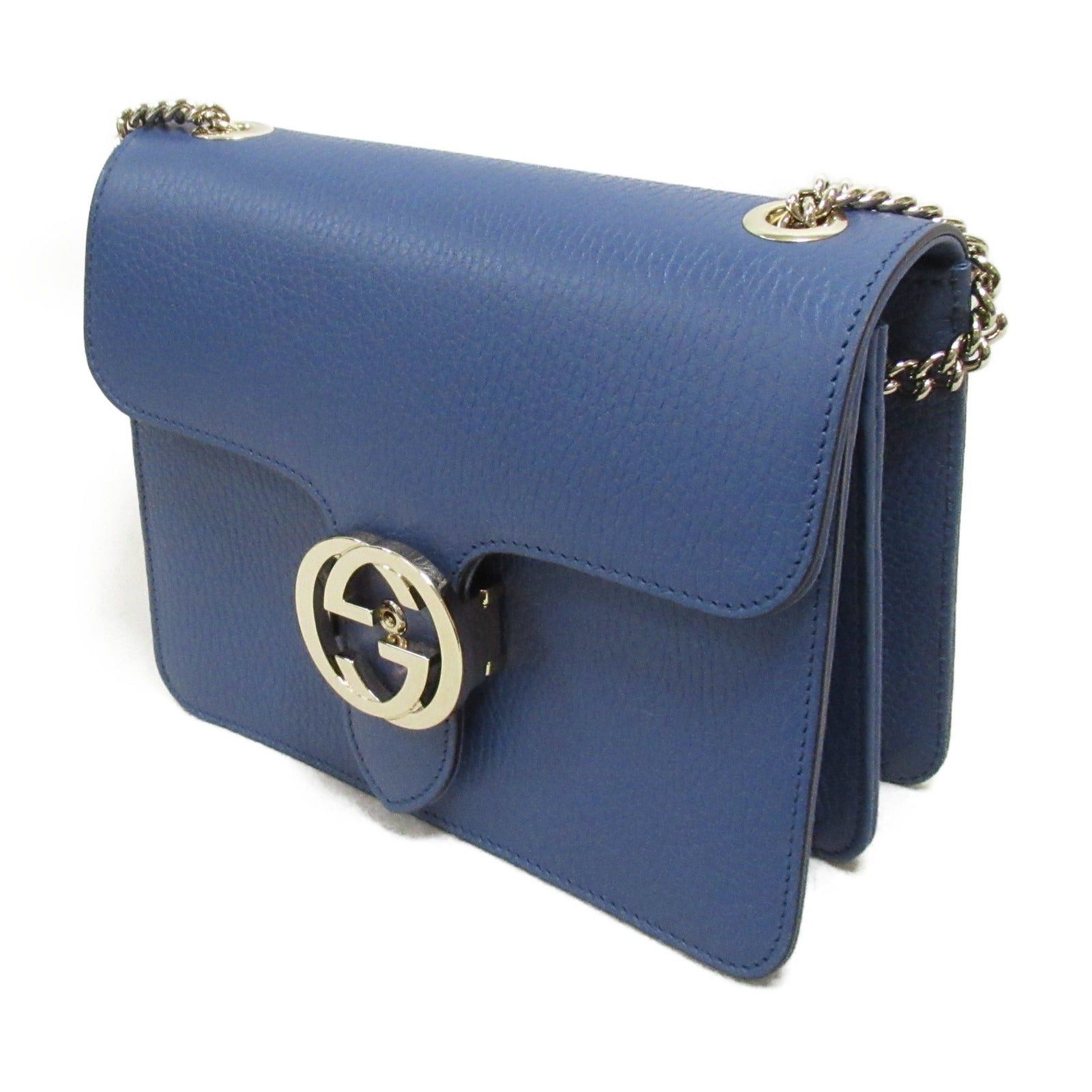 Gucci Gucci Chain Shoulder Bag Leather Blue Size ONE SIZE - 3 Thumbnail