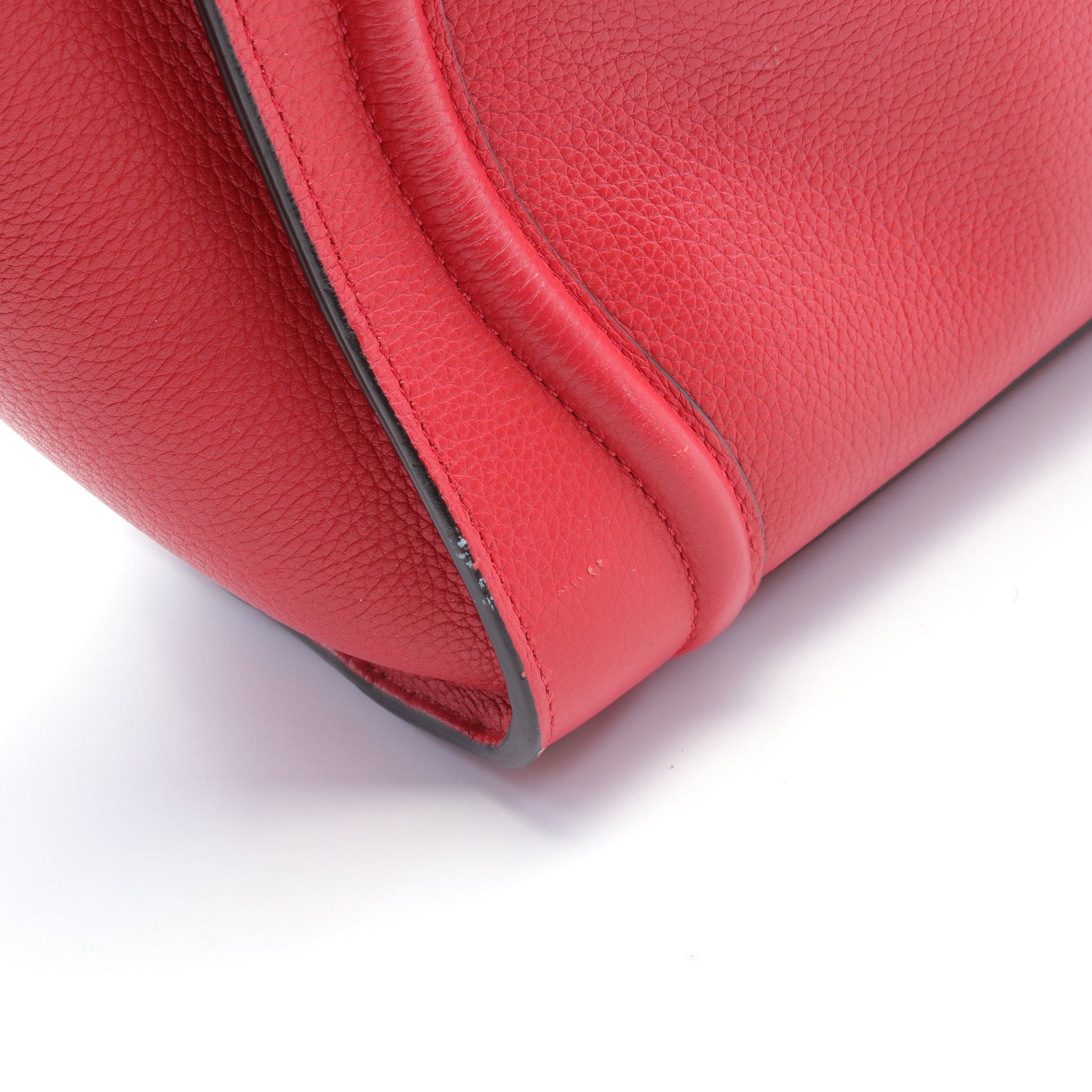 Celine Celine Luggage Micro Shopper Handbag Tote Bag Leather Red Size ONE SIZE - 7 Thumbnail