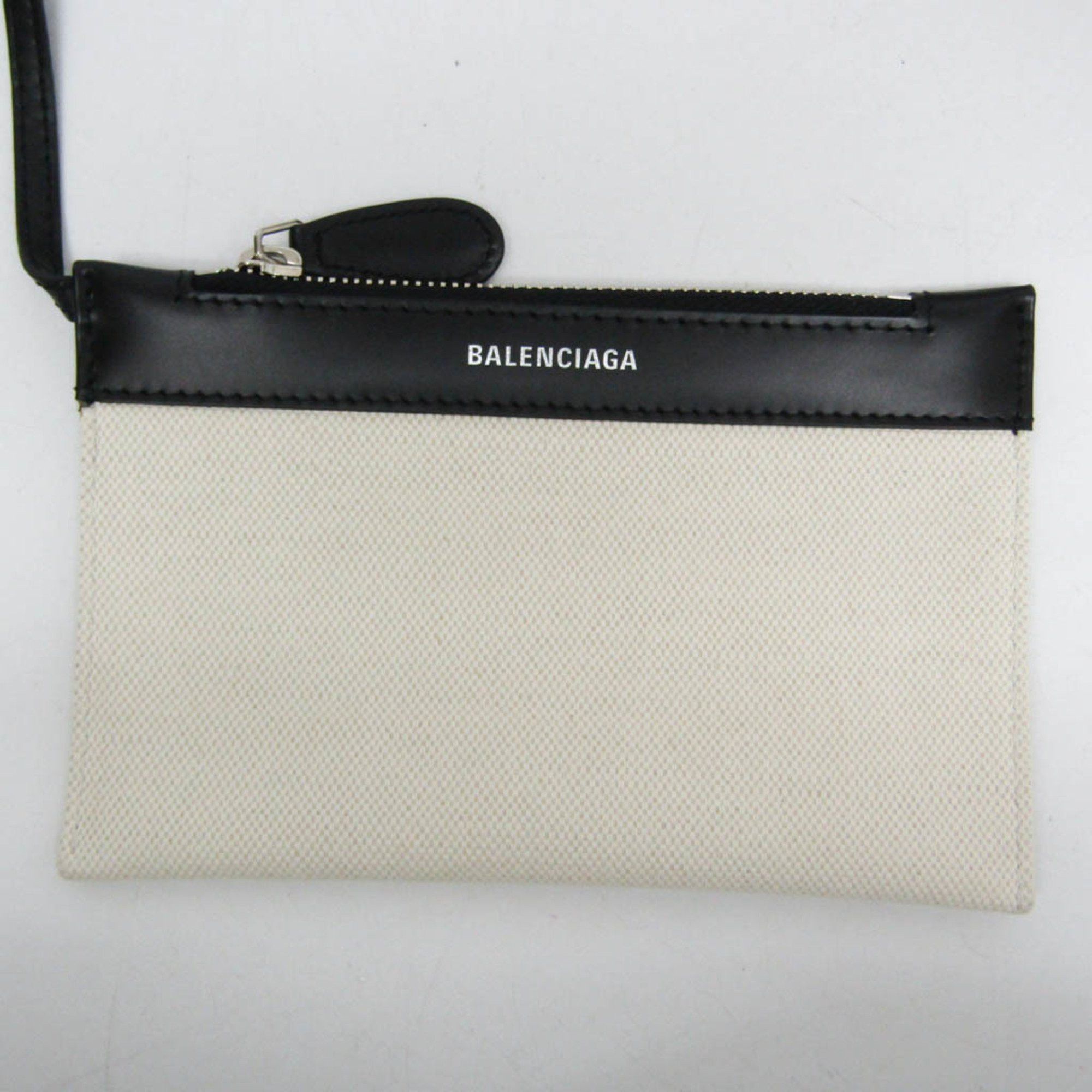 Balenciaga Navy Beige Canvas Handbag (Pre-Owned) Size ONE SIZE - 6 Thumbnail