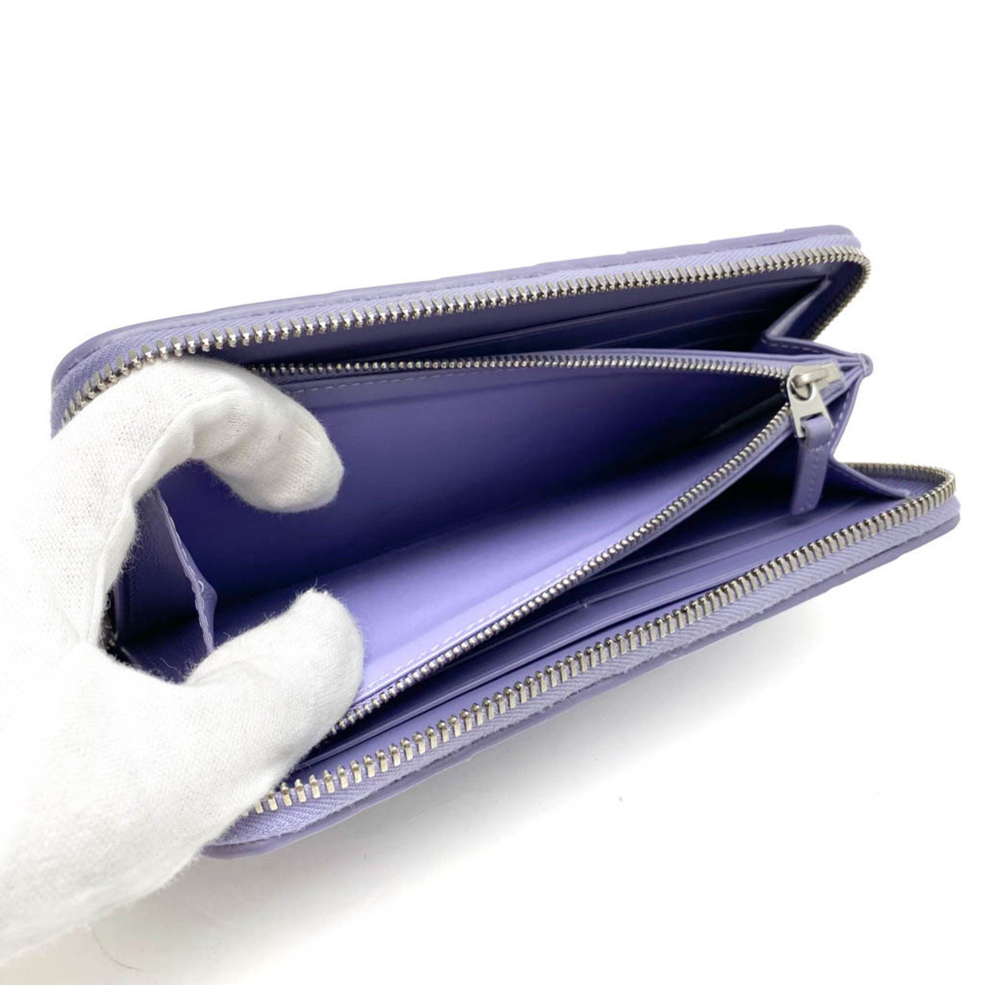 Bottega Veneta Intrecciato Purple Leather Wallet (Pre-Owned) Size ONE SIZE - 4 Thumbnail