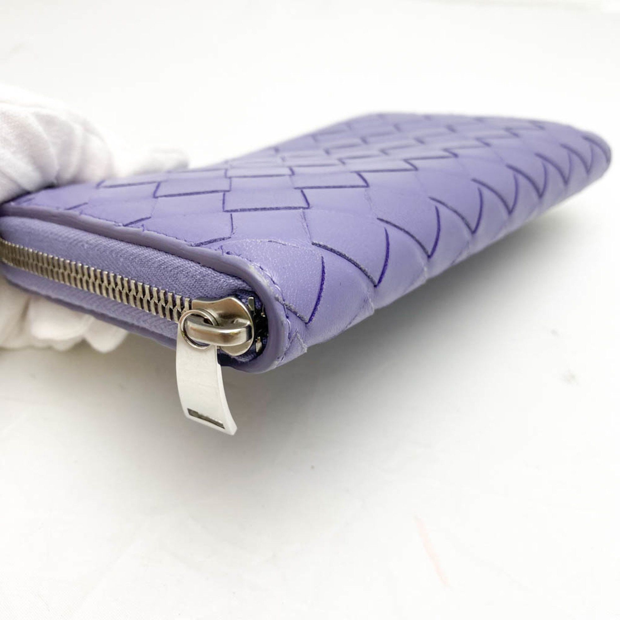 Bottega Veneta Intrecciato Purple Leather Wallet (Pre-Owned) Size ONE SIZE - 9 Thumbnail