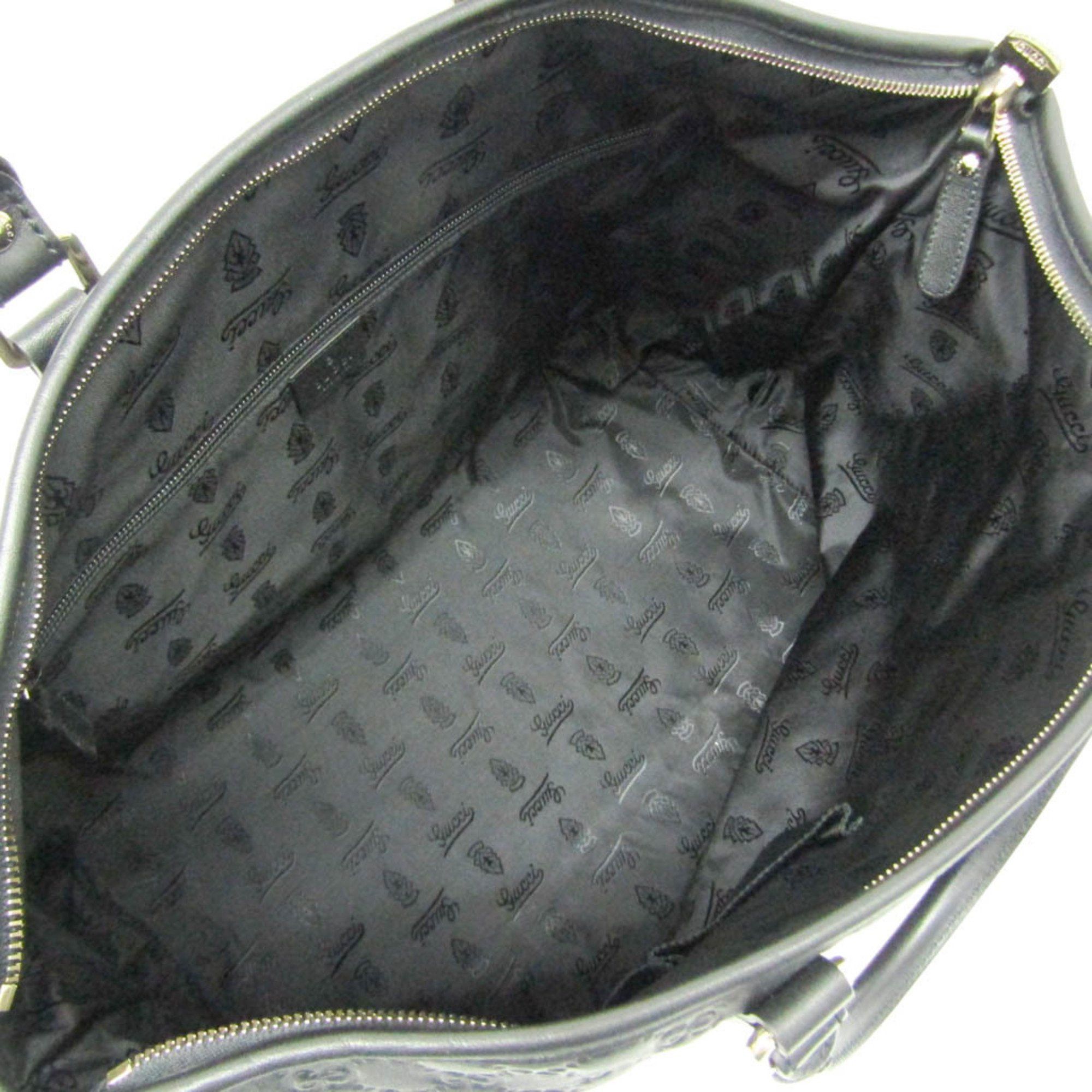 Gucci ssima Black Leather Handbag (Pre-Owned) Size ONE SIZE - 3 Thumbnail