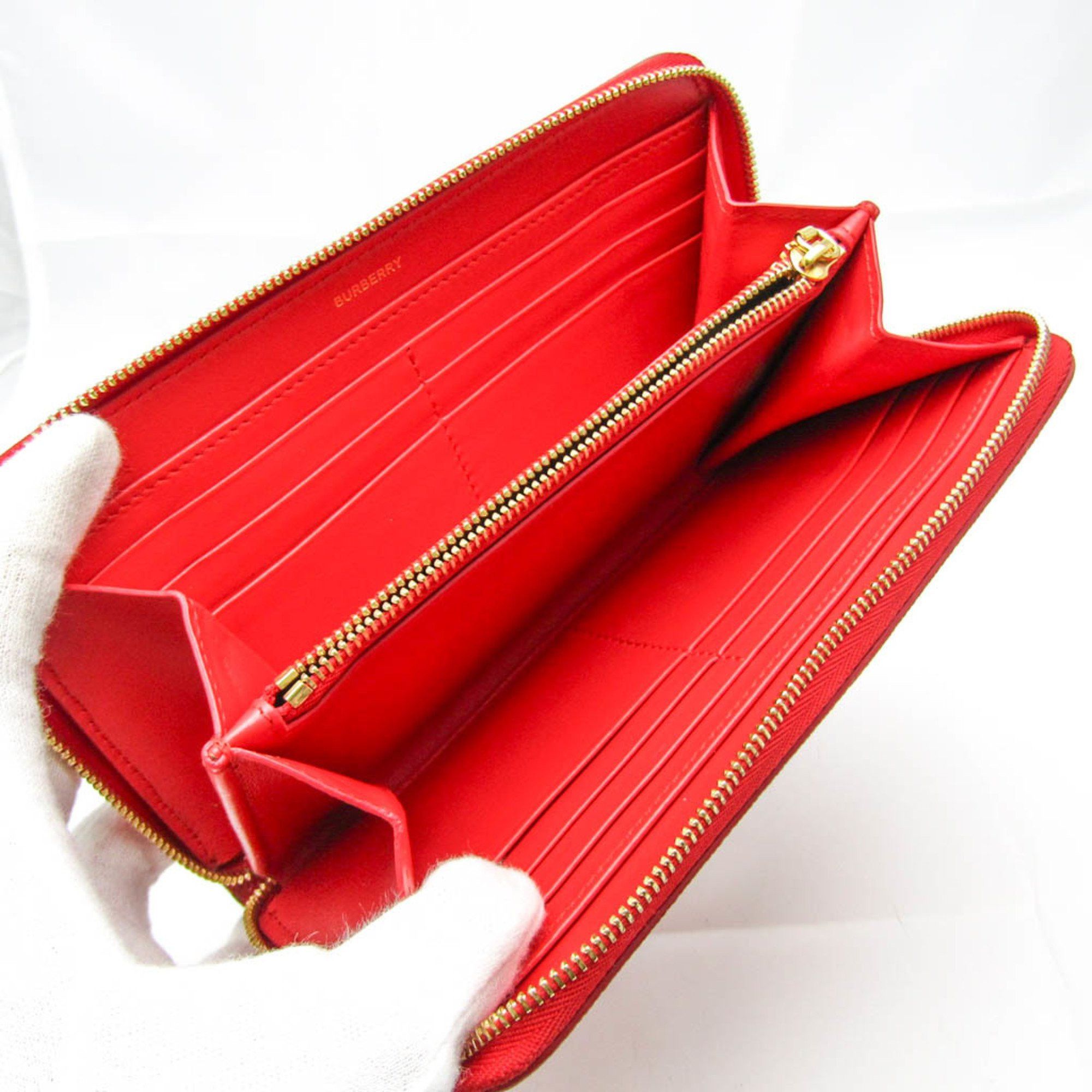Burberry Tb Red Leather Wallet (Pre-Owned) Size ONE SIZE - 4 Thumbnail