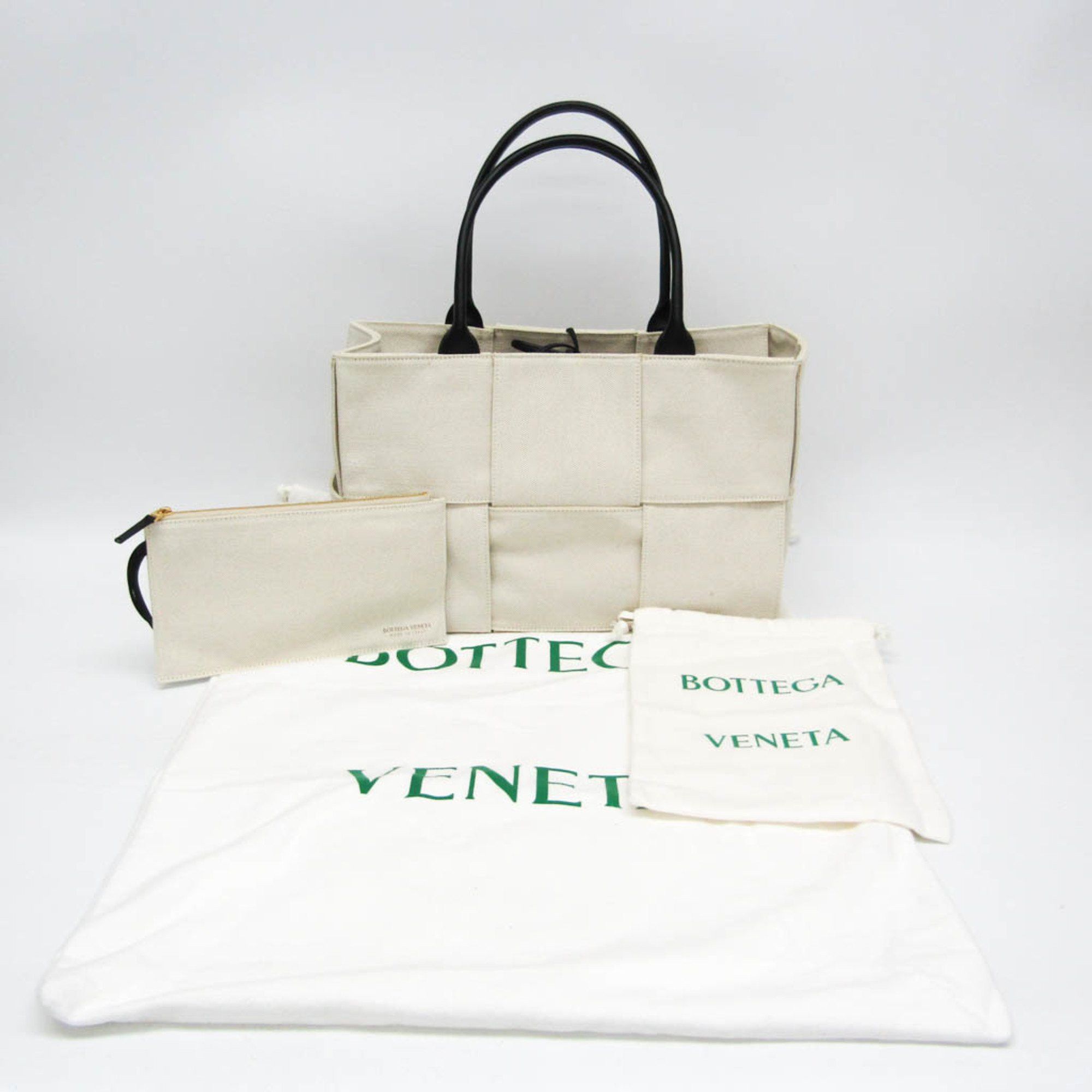 Bottega Veneta Arco White Canvas Tote Bag (Pre-Owned) Size ONE SIZE - 6 Thumbnail