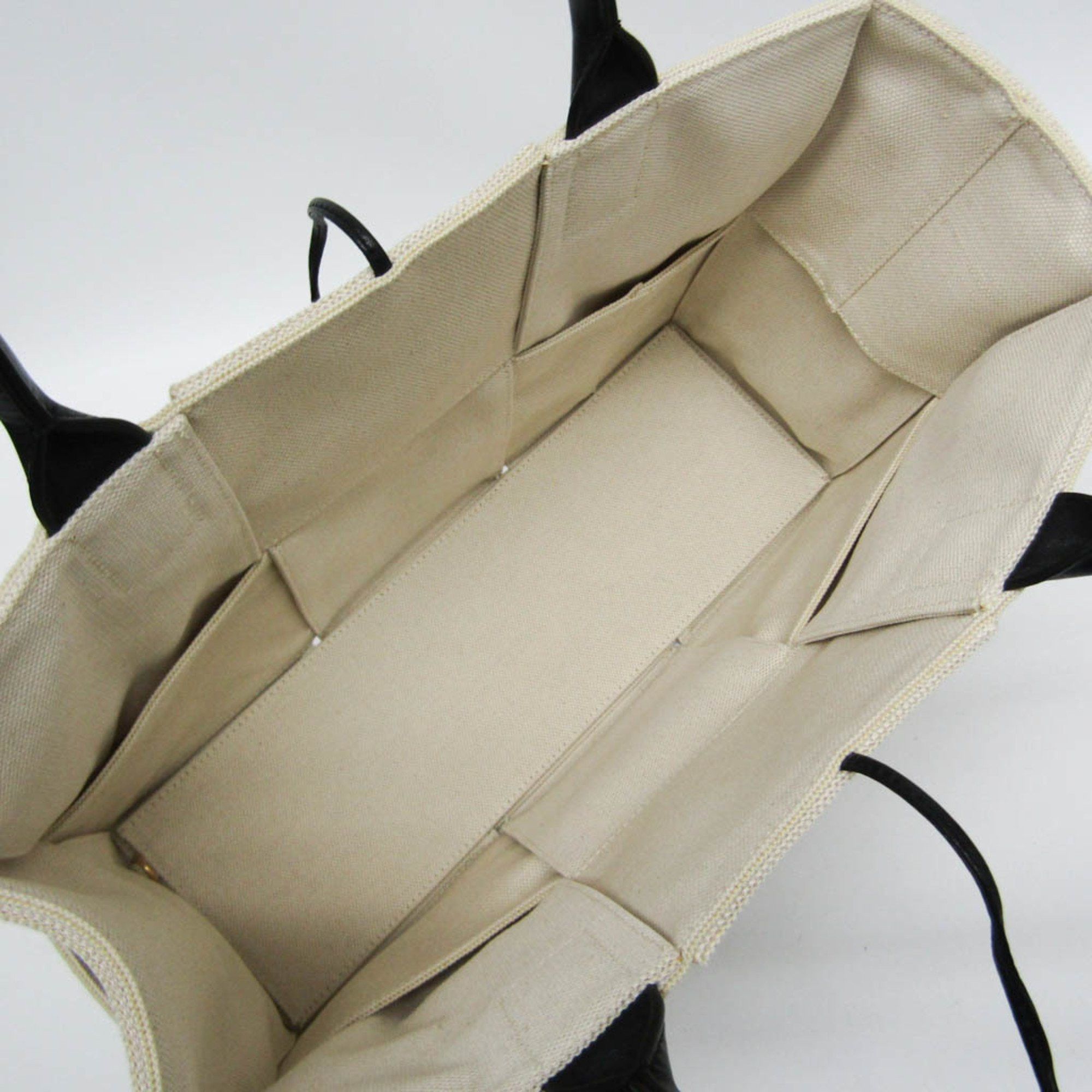 Bottega Veneta Arco White Canvas Tote Bag (Pre-Owned) Size ONE SIZE - 3 Thumbnail