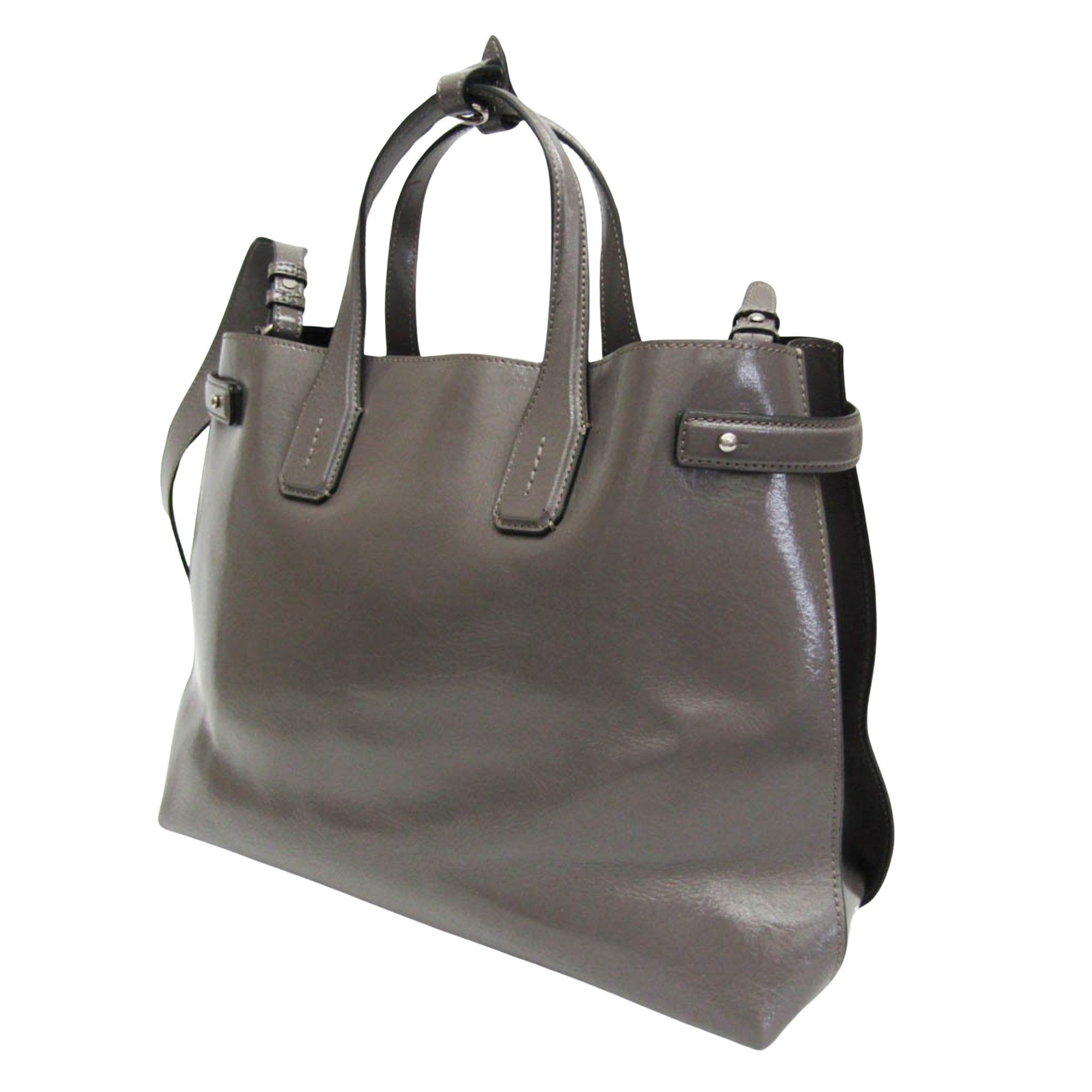Burberry Grey Leather Handbag (Pre-Owned) Size ONE SIZE - 2 Thumbnail