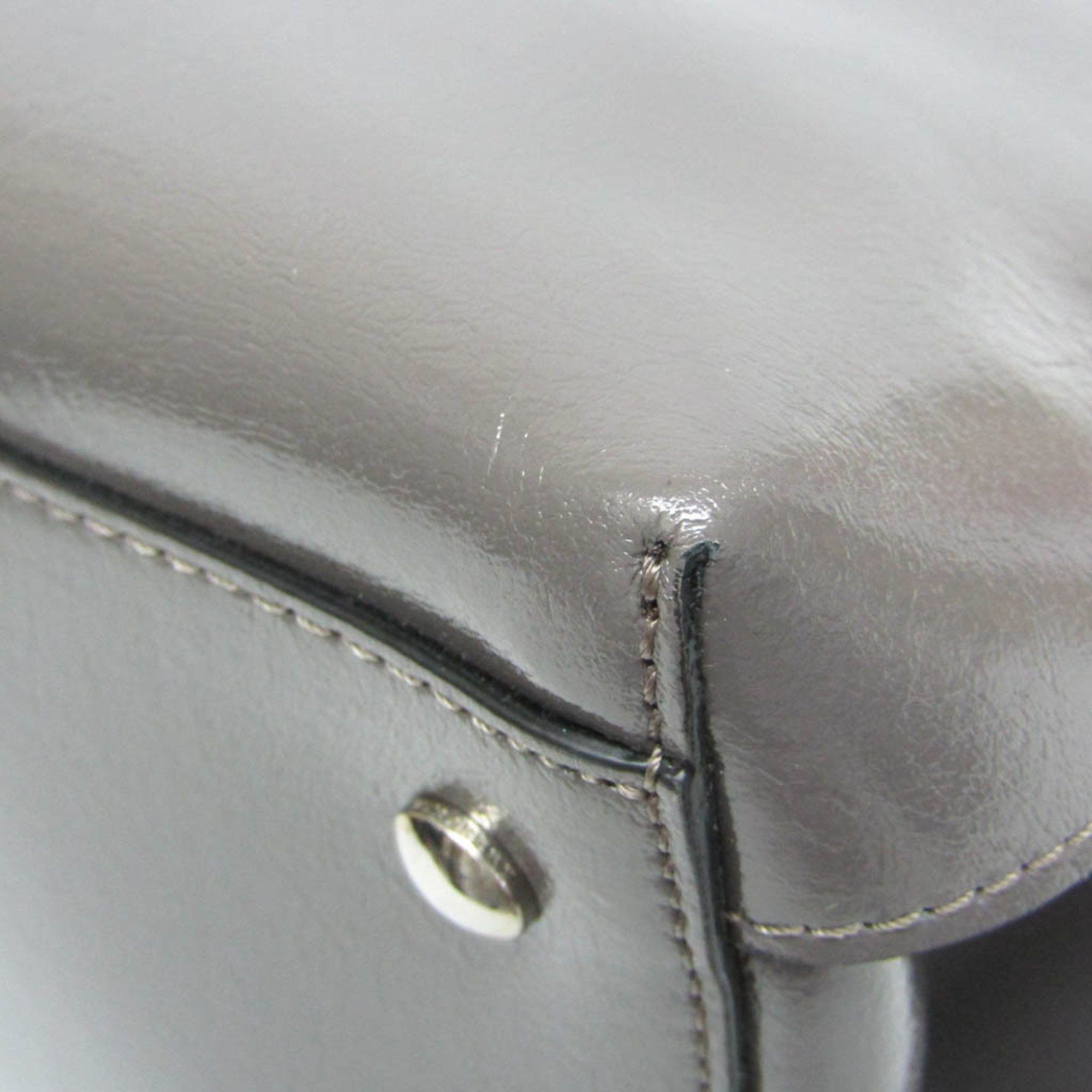 Burberry Grey Leather Handbag (Pre-Owned) Size ONE SIZE - 9 Thumbnail