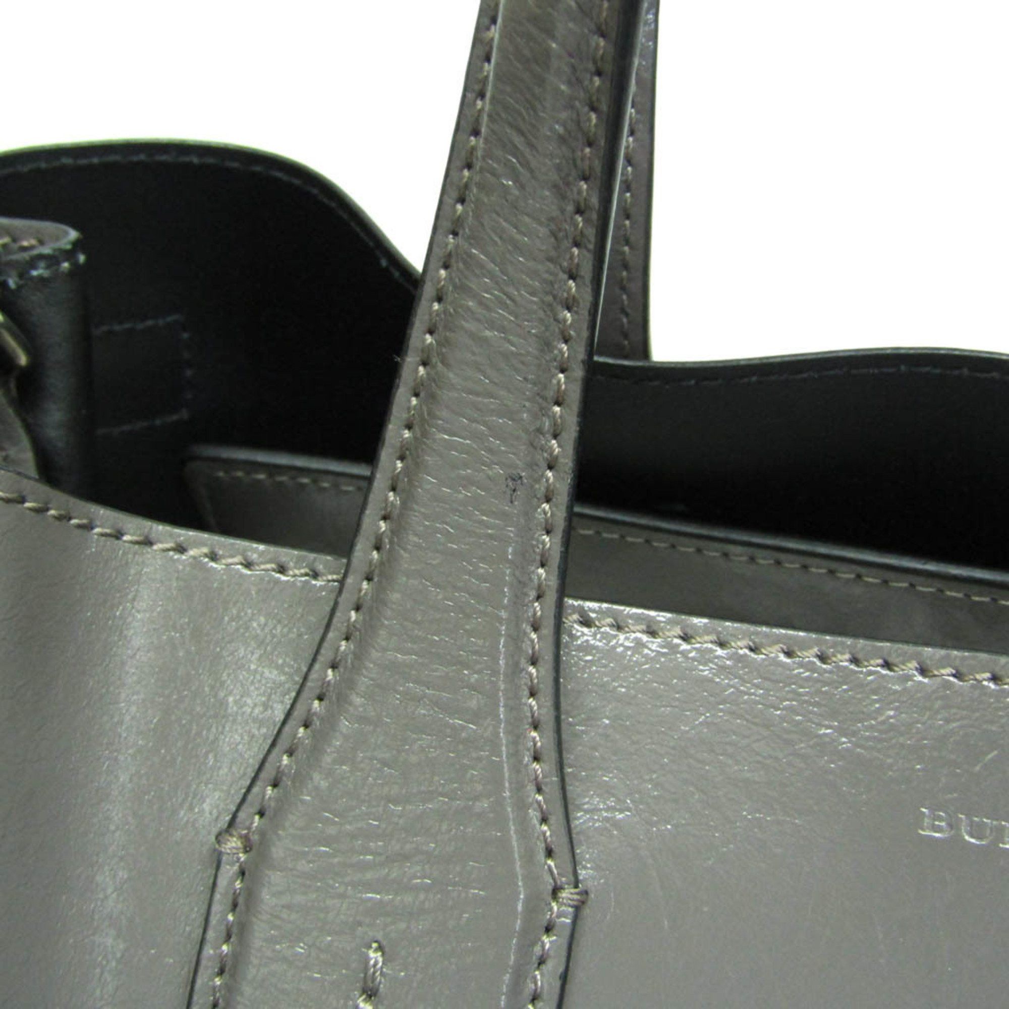 Burberry Grey Leather Handbag (Pre-Owned) Size ONE SIZE - 11 Thumbnail