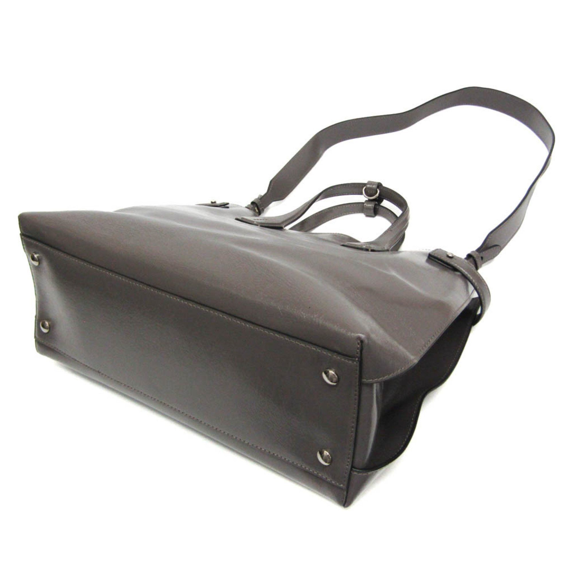 Burberry Grey Leather Handbag (Pre-Owned) Size ONE SIZE - 3 Thumbnail
