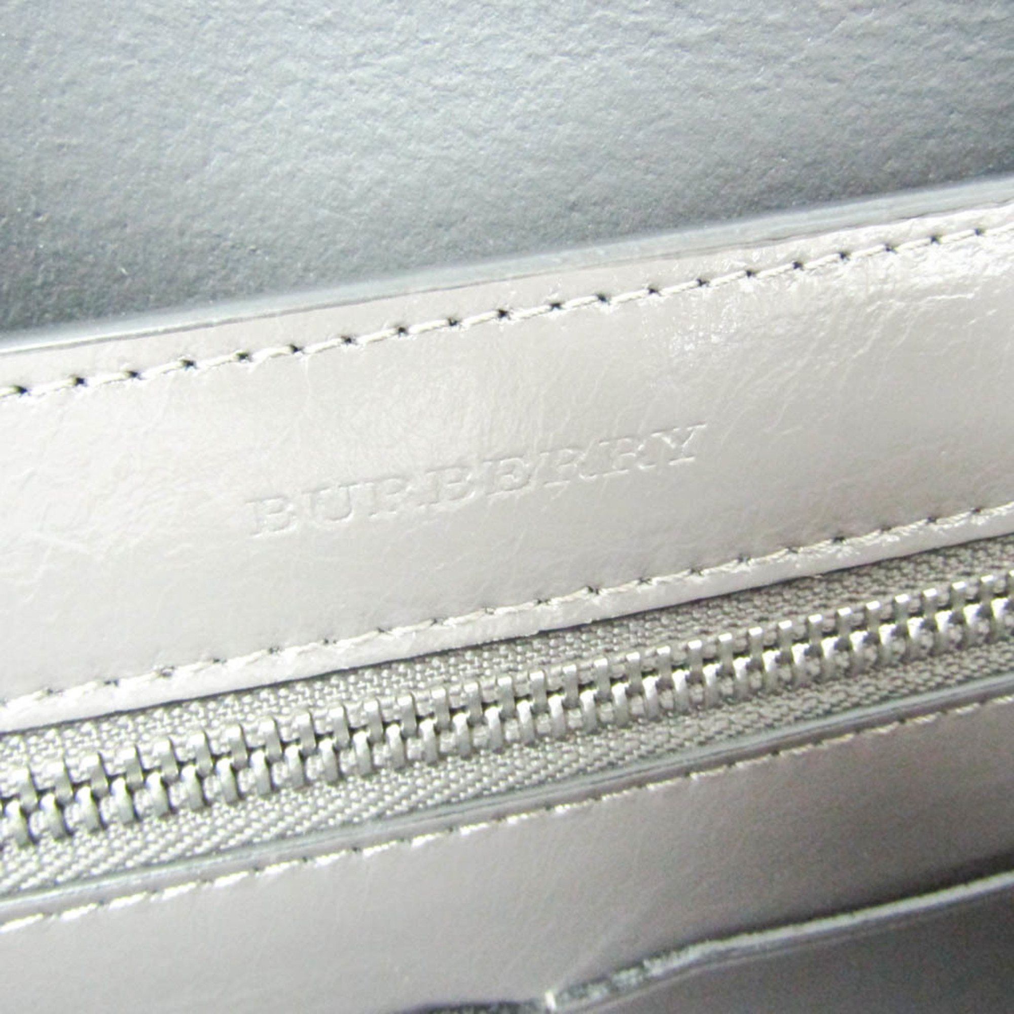 Burberry Grey Leather Handbag (Pre-Owned) Size ONE SIZE - 6 Thumbnail