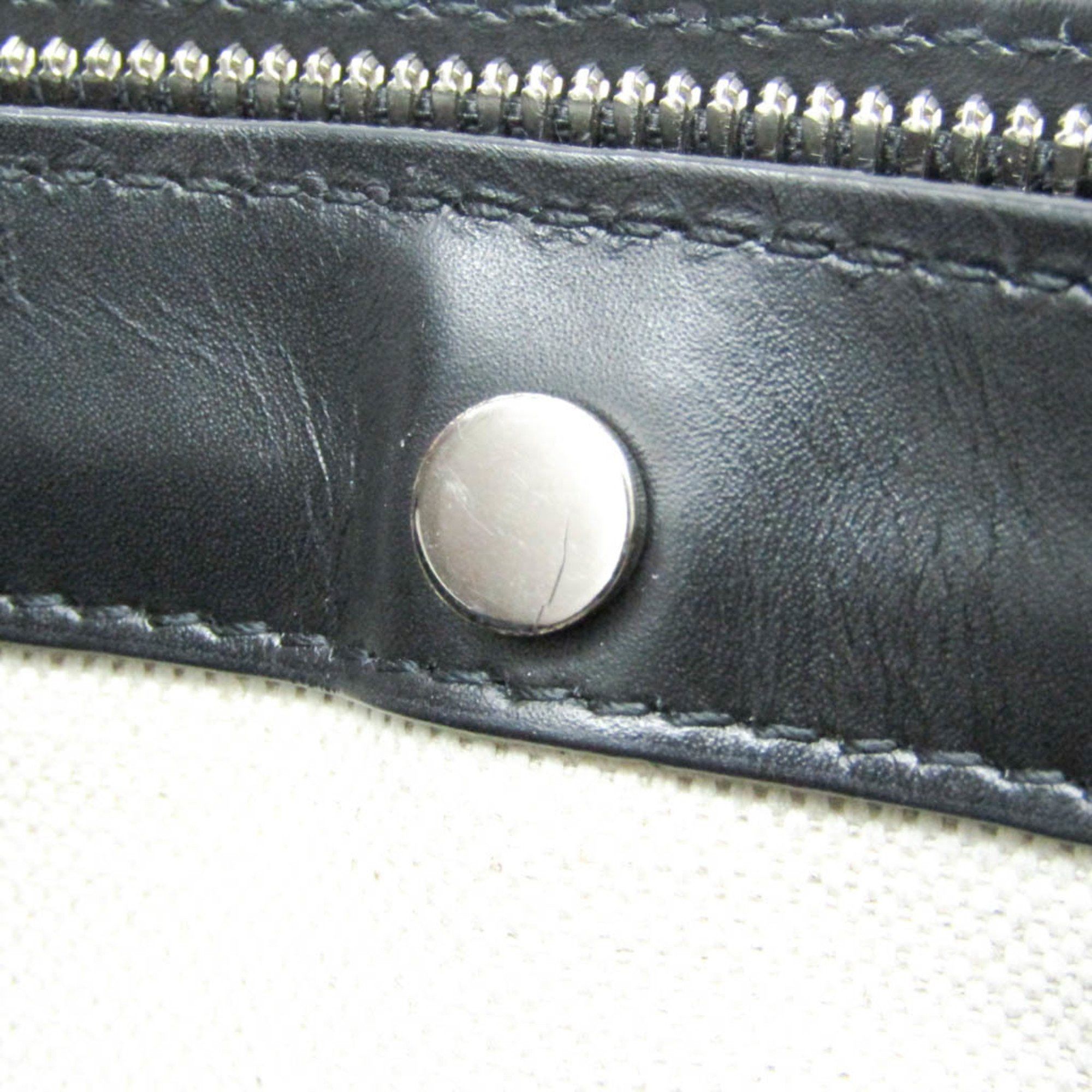Balenciaga Navy Pouch White Canvas Shoulder Bag (Pre-Owned) Size ONE SIZE - 9 Thumbnail