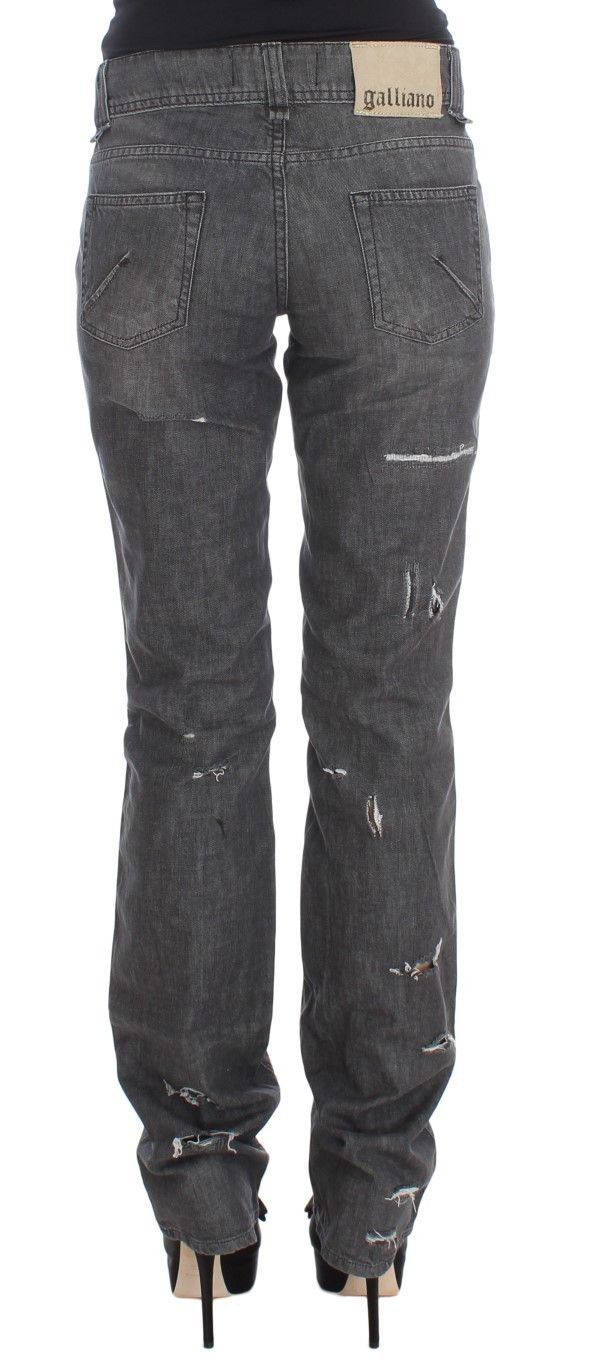 John Galliano Chic Gray Wash Straight Fit Women's Jeans Size 26" / US 2 / IT 38 - 3 Thumbnail