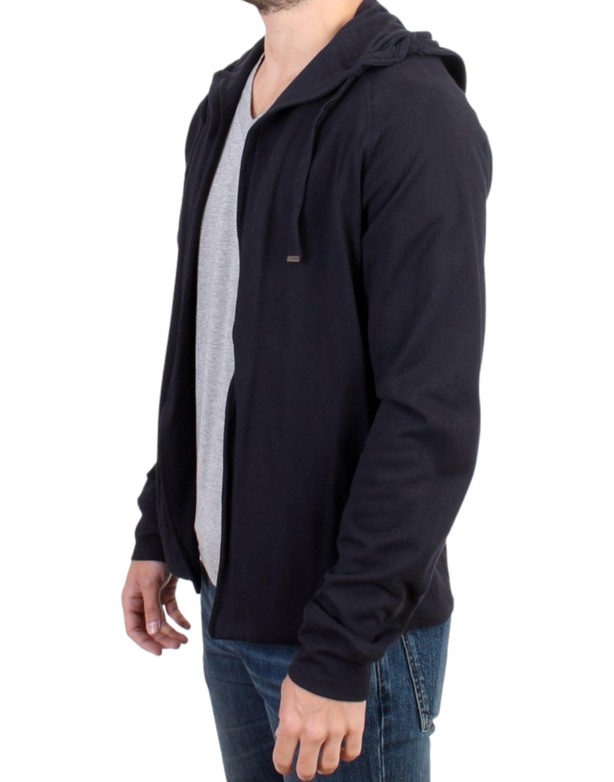 Costume National Elegant Blue Hooded Cotton Men's Sweater Size US M / EU 48-50 / 2 - 2 Thumbnail