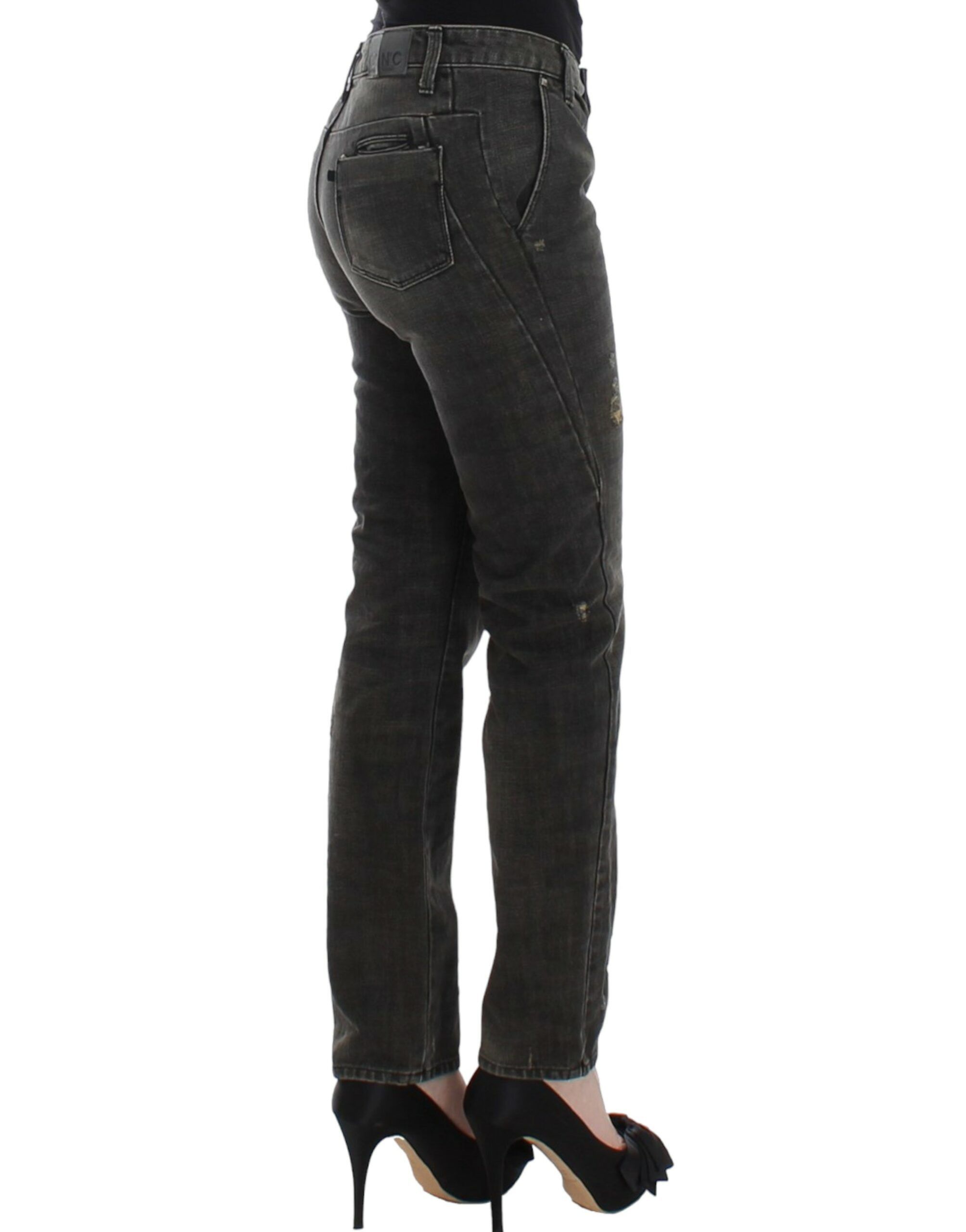 Costume National Sleek Gray Straight Leg Distressed Women's Jeans Size 26" / US 2 / IT 38 - 4 Thumbnail