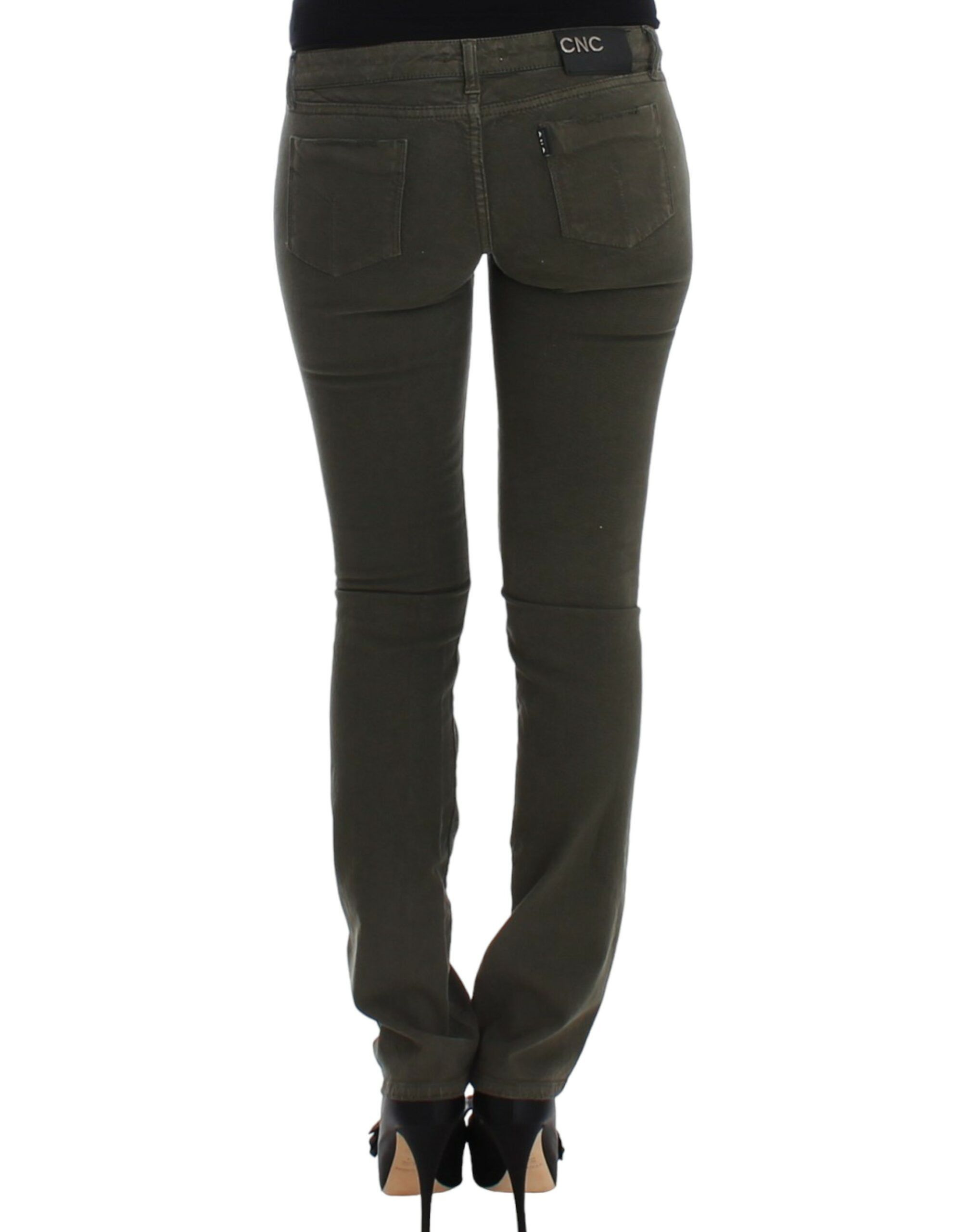 Costume National Chic Green Slim Leg Designer Women's Jeans Size 26" / US 2 / IT 38 - 3 Thumbnail