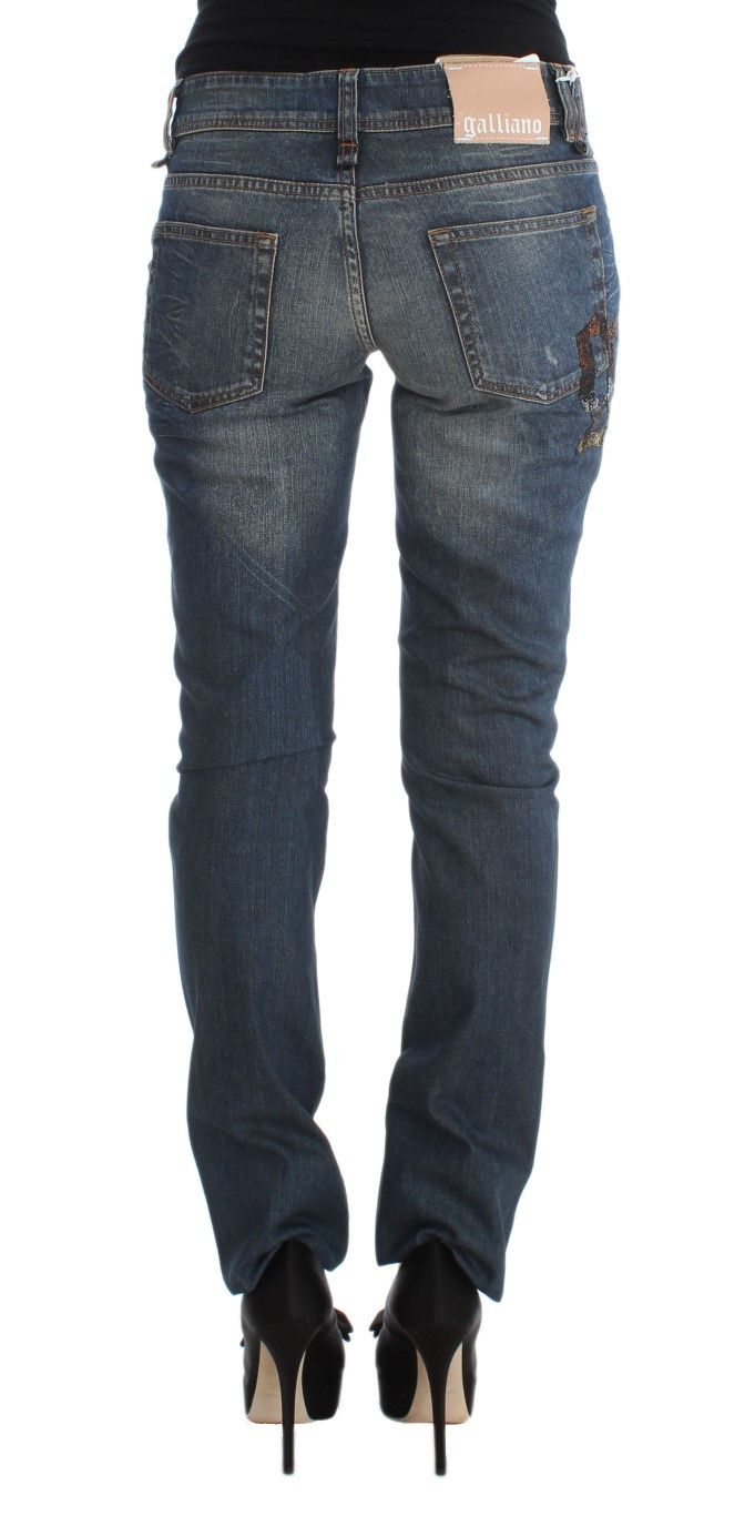 John Galliano Chic Slim Fit Blue Women's Jeans Size 25" / US 0 / IT 36 - 3 Thumbnail