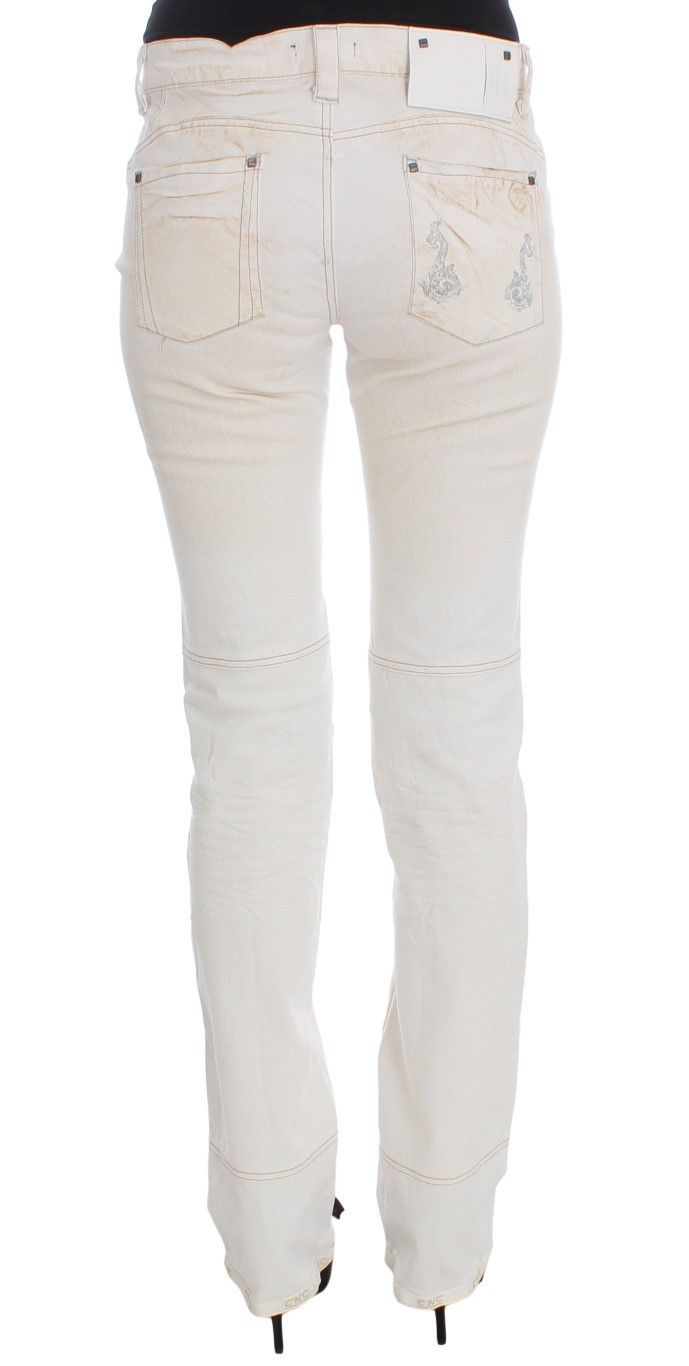 Costume National Chic White Slim Fit Designer Women's Jeans Size 26" / US 2 / IT 38 - 3 Thumbnail