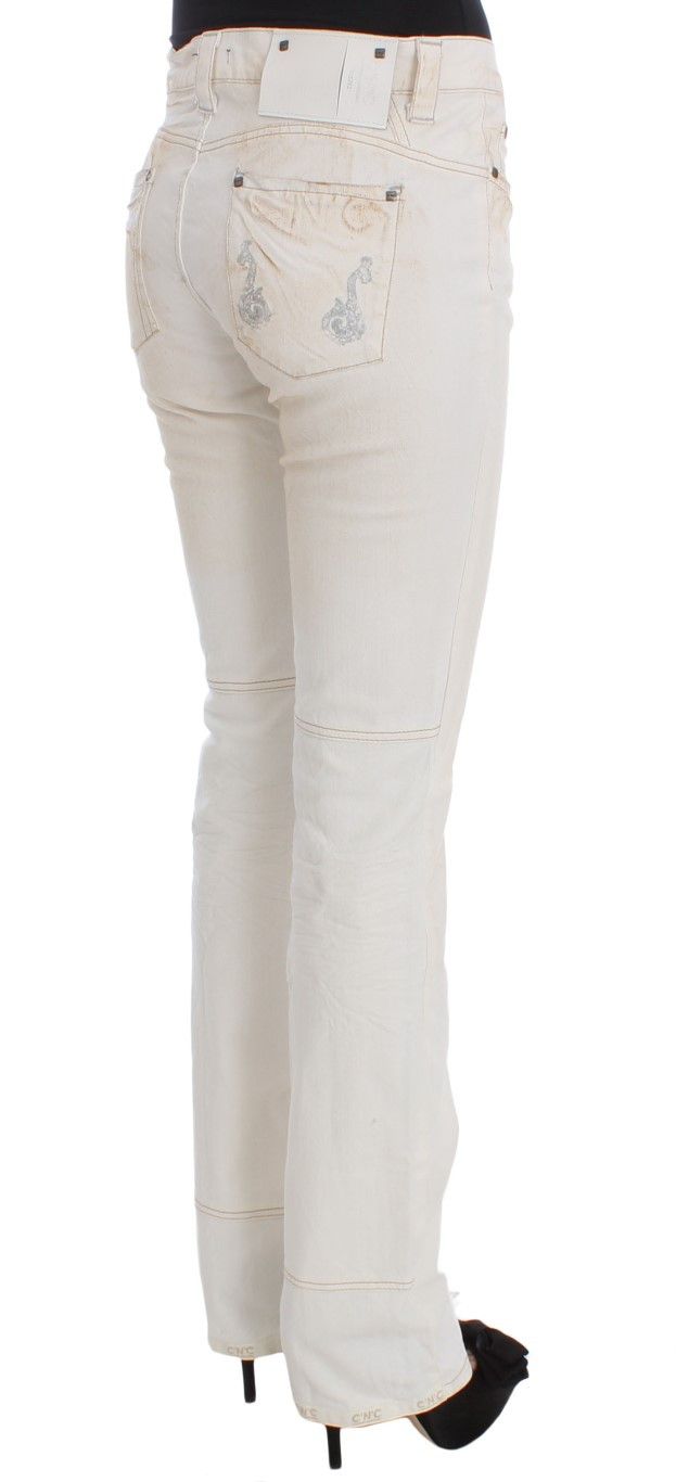 Costume National Chic White Slim Fit Designer Women's Jeans Size 26" / US 2 / IT 38 - 4 Thumbnail