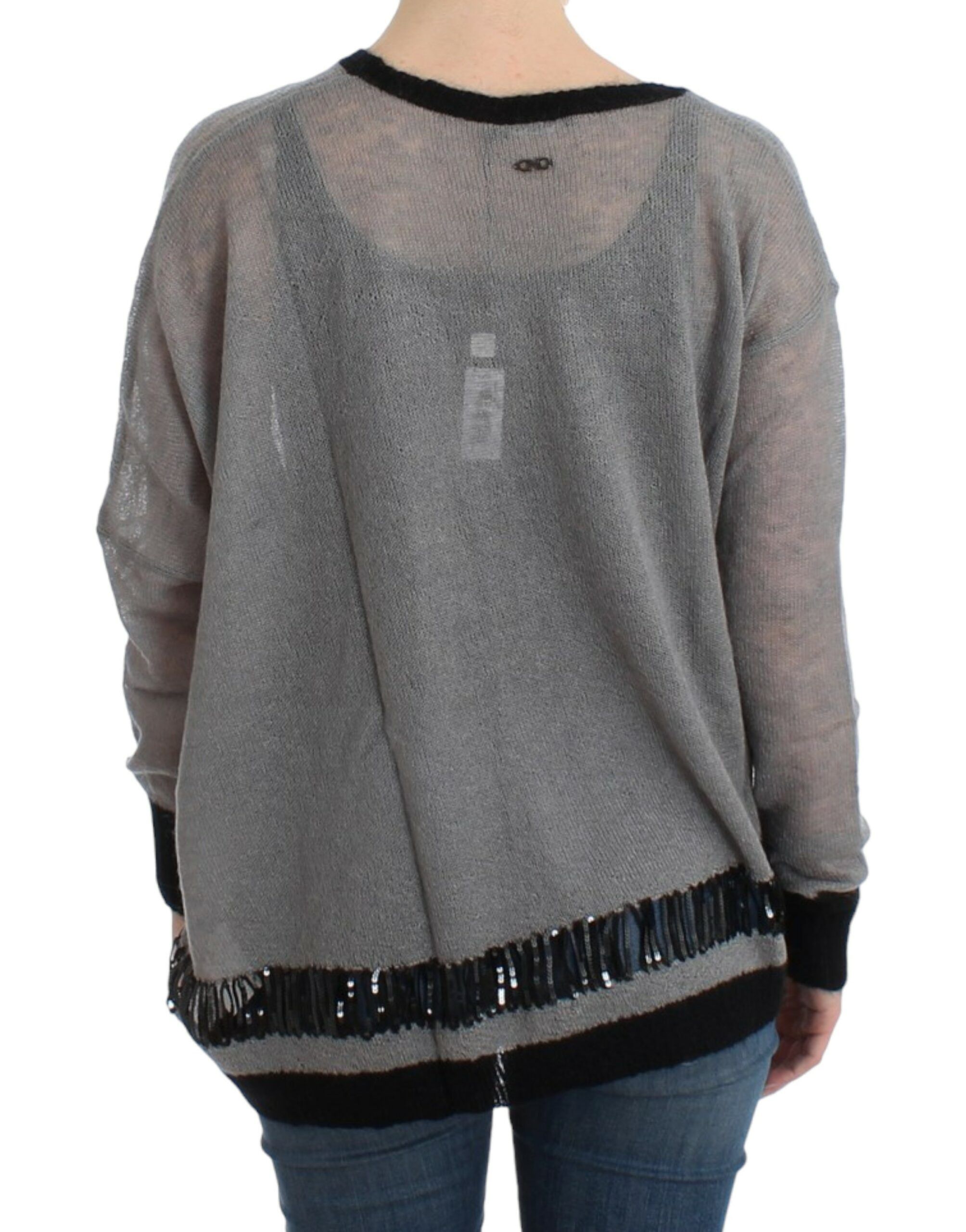 Costume National Chic Asymmetric Embellished Knit Women's Sweater Size S / US 4 / IT 40 - 3 Thumbnail