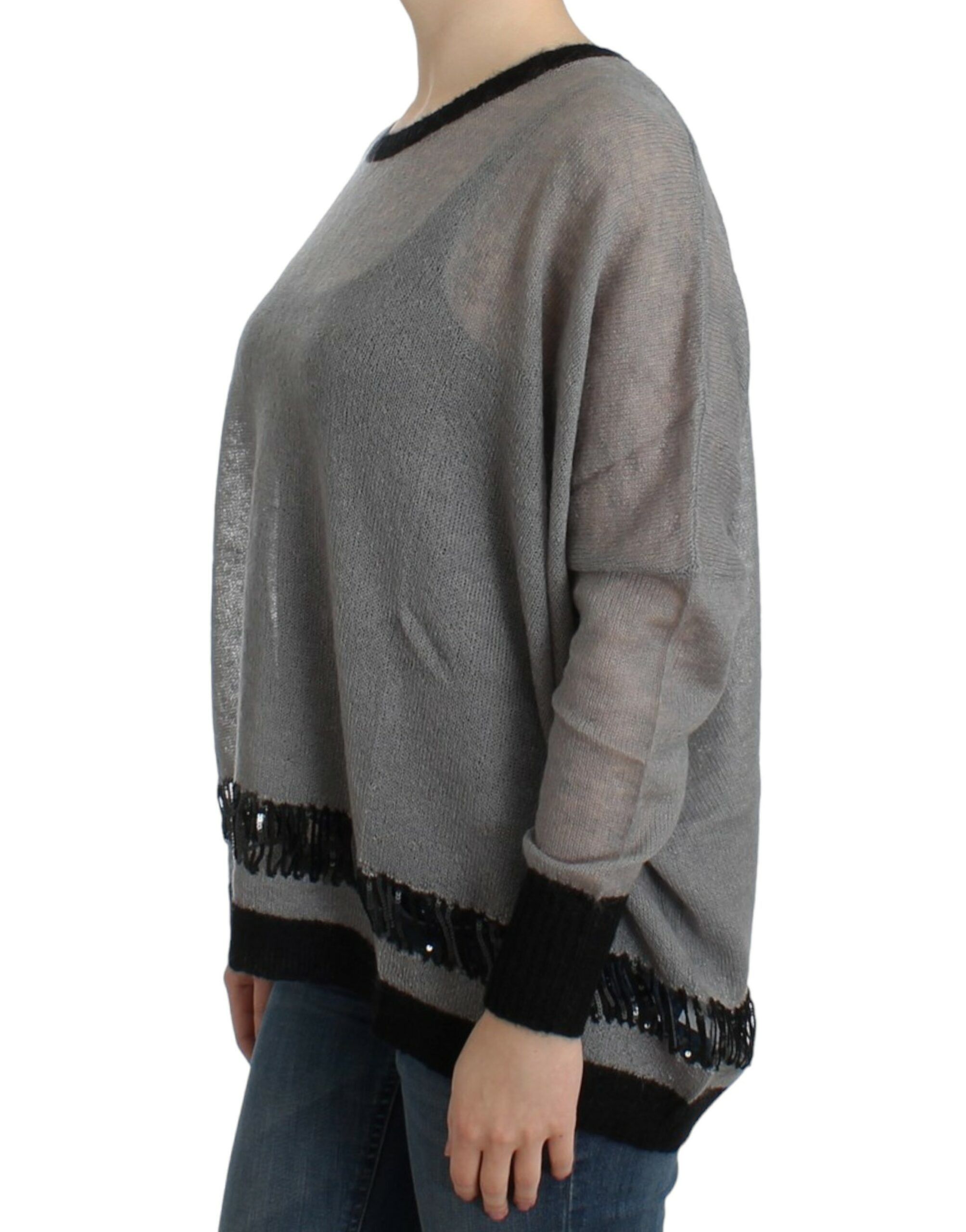 Costume National Chic Asymmetric Embellished Knit Women's Sweater Size S / US 4 / IT 40 - 2 Thumbnail