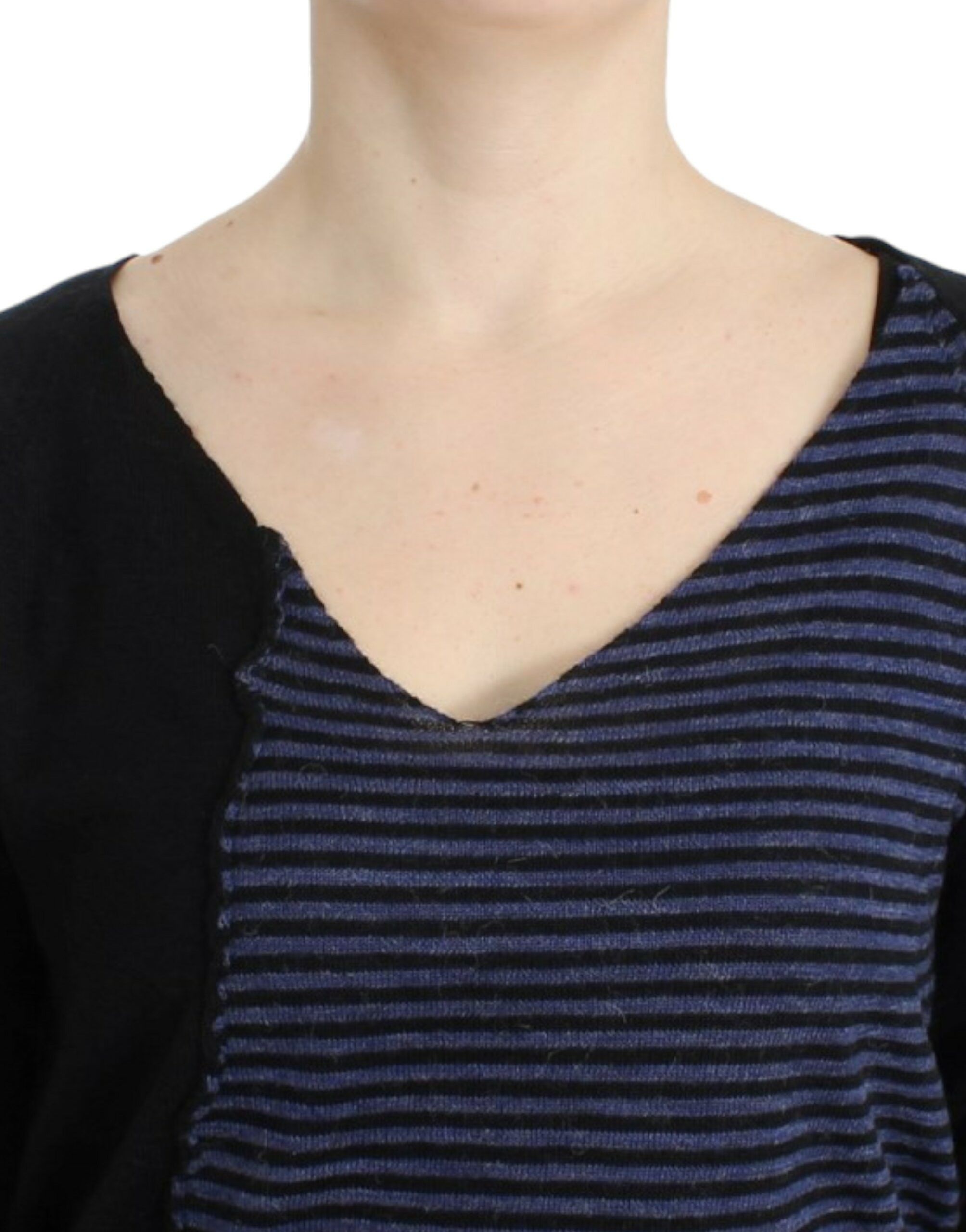 Costume National Striped V-Neck Luxury Women's Sweater Size M / US 6-8 / IT 42-44 - 5 Thumbnail