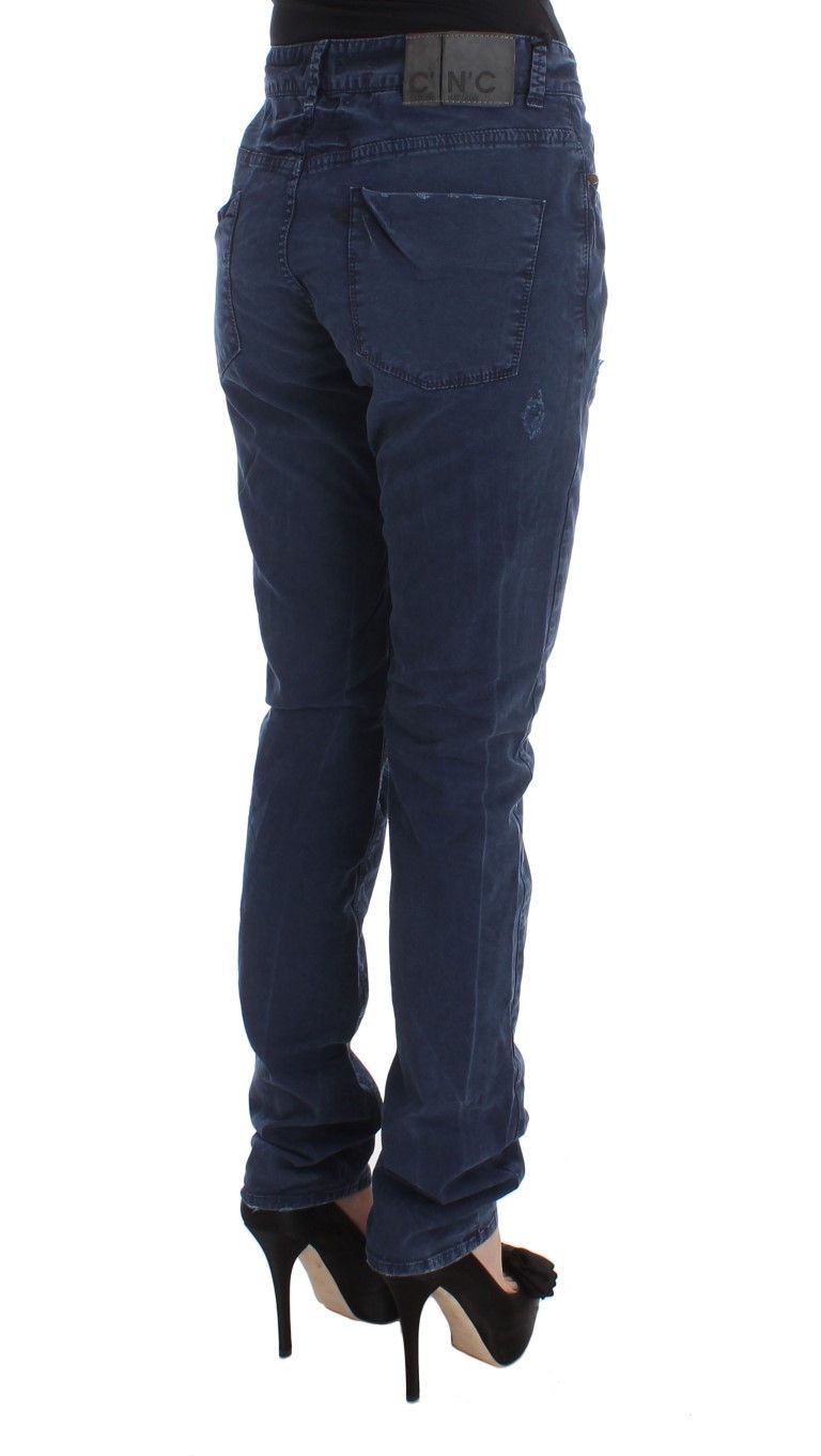 Costume National Chic Regular Fit Blue Denim Women's Jeans Size 35" - 4 Thumbnail