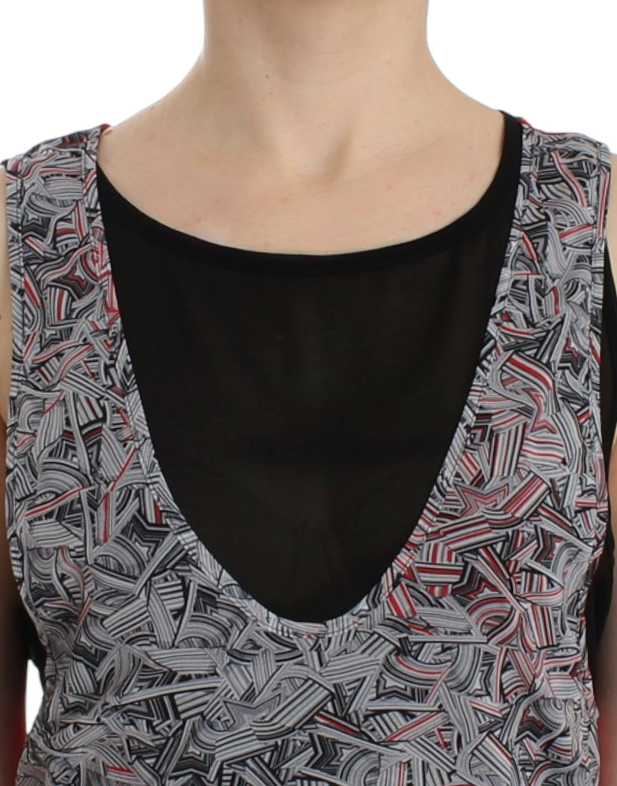 Costume National Elegant Sleeveless Black & Red Women's Top Size XL / US 12-14 / IT 48-50 - 5 Thumbnail