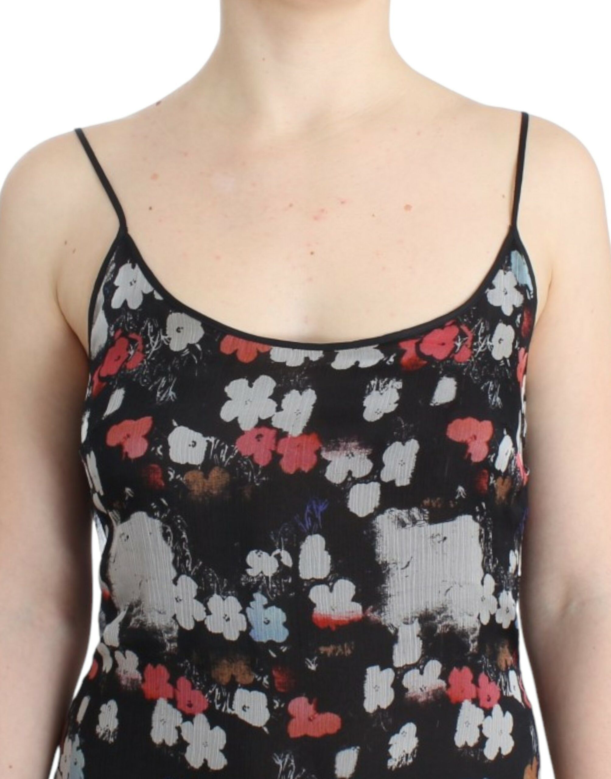 Multicolor Silk Floral Mini Women's Dress