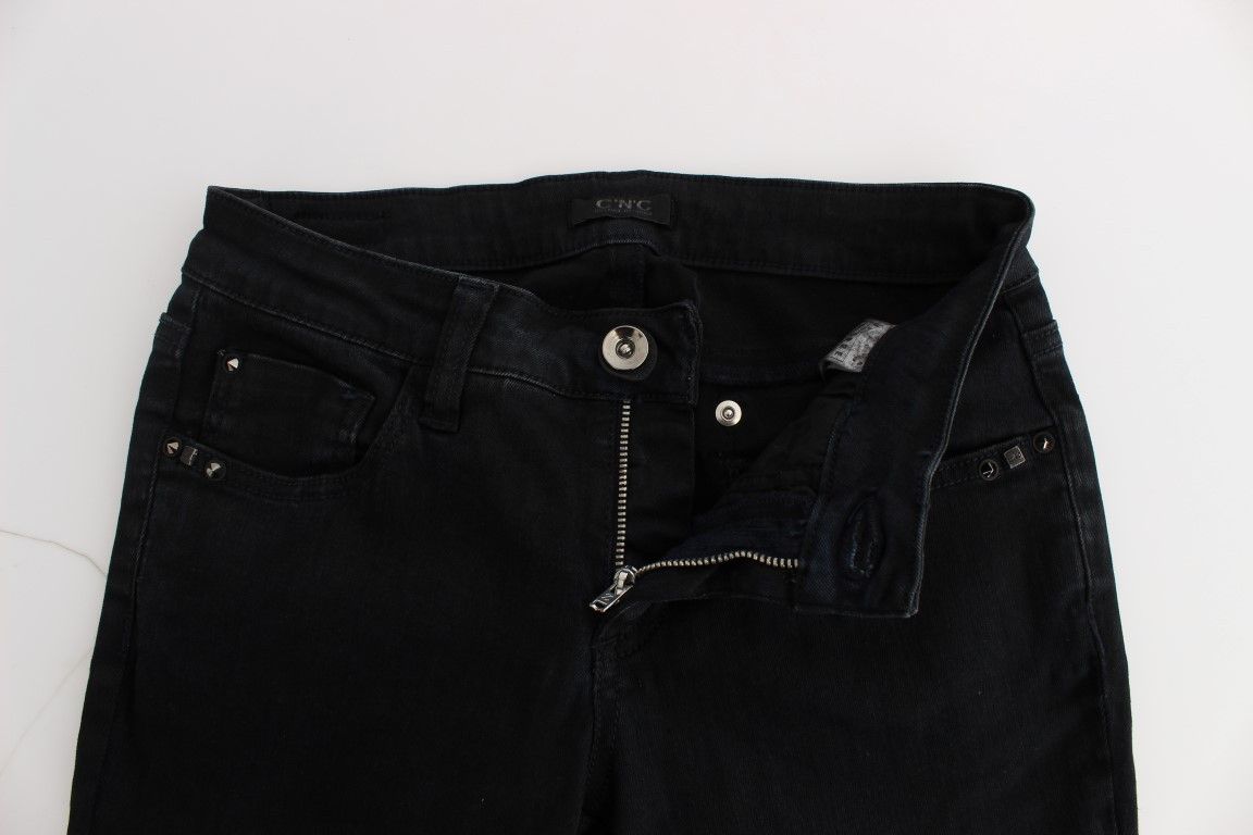 Costume National Sleek Black Slim Fit Designer Women's Jeans Size 26" / US 2 / IT 38 - 5 Thumbnail