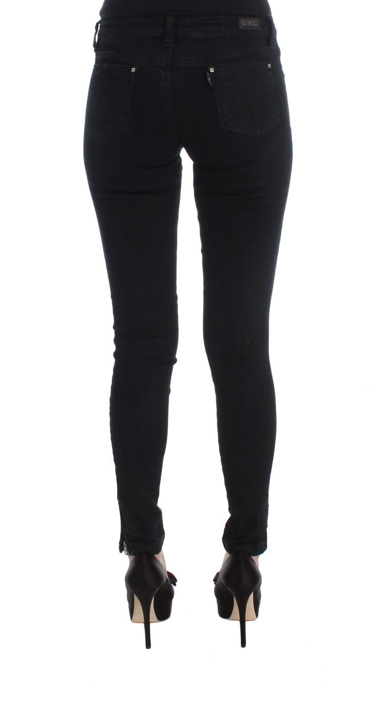 Costume National Sleek Black Slim Fit Designer Women's Jeans Size 26" / US 2 / IT 38 - 3 Thumbnail