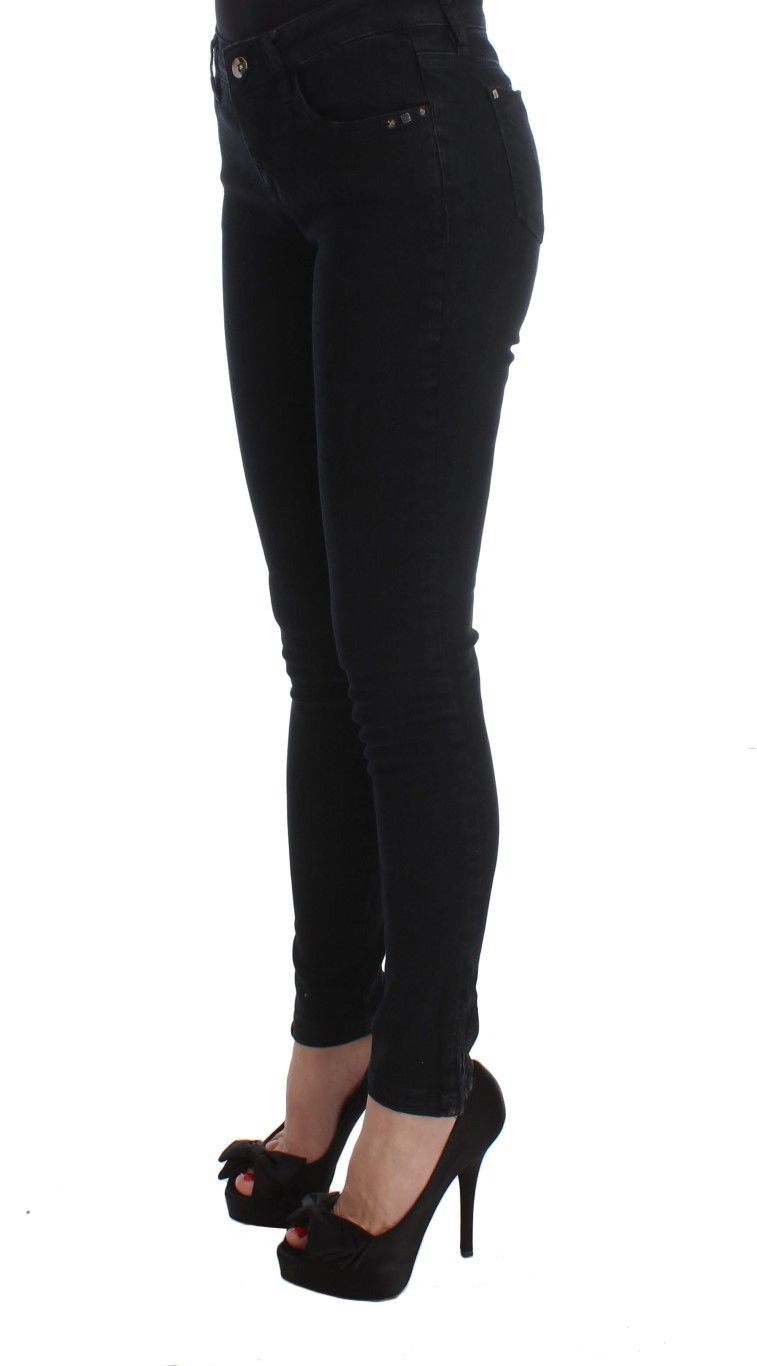 Costume National Sleek Black Slim Fit Designer Women's Jeans Size 26" / US 2 / IT 38 - 2 Thumbnail